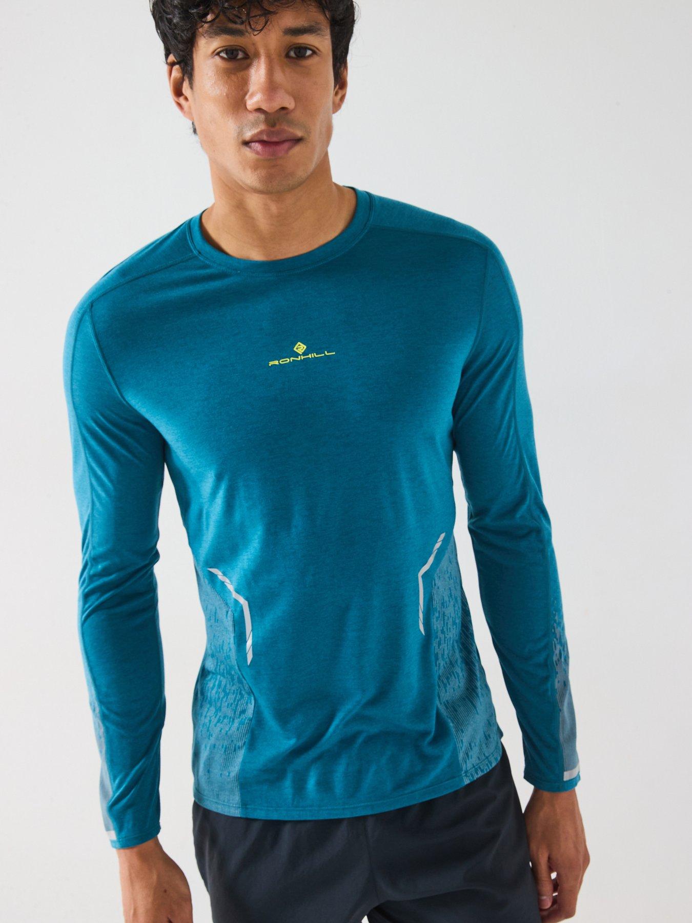 undefined Mens Tech Reflect Running Long Sleeve Tee- Green