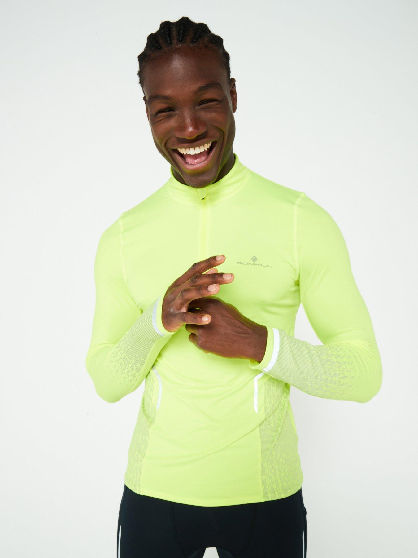 Ronhill Mens Tech Reflect Running Hal Zip Top- Yellow