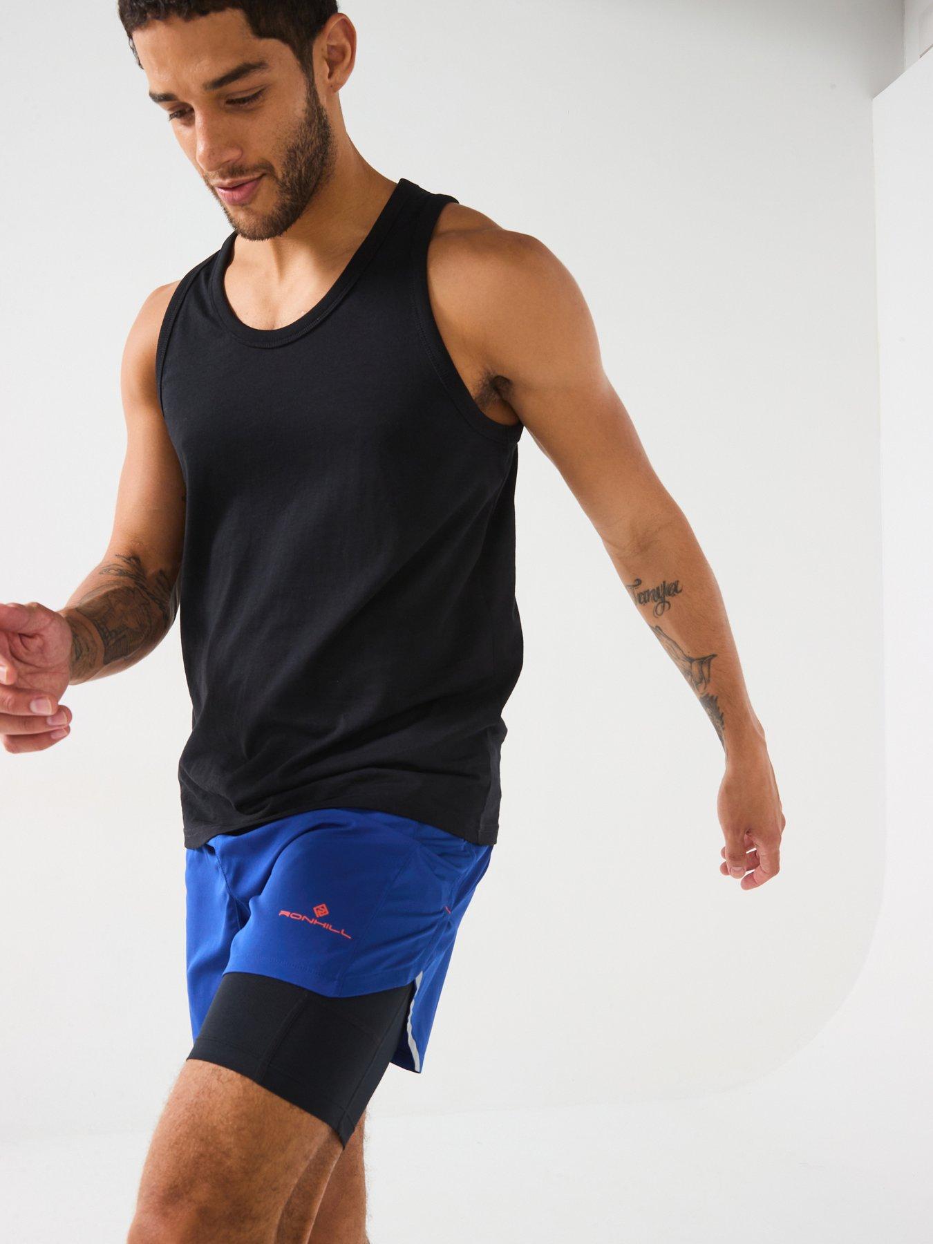 Image 1 of 6 of Ronhill Mens Tech Running 5Inch Twin Short-Blue