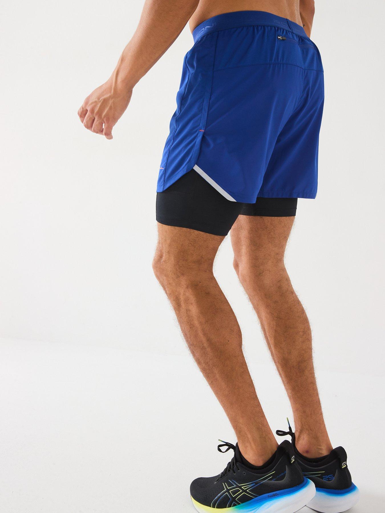 Image 2 of 6 of Ronhill Mens Tech Running 5Inch Twin Short-Blue