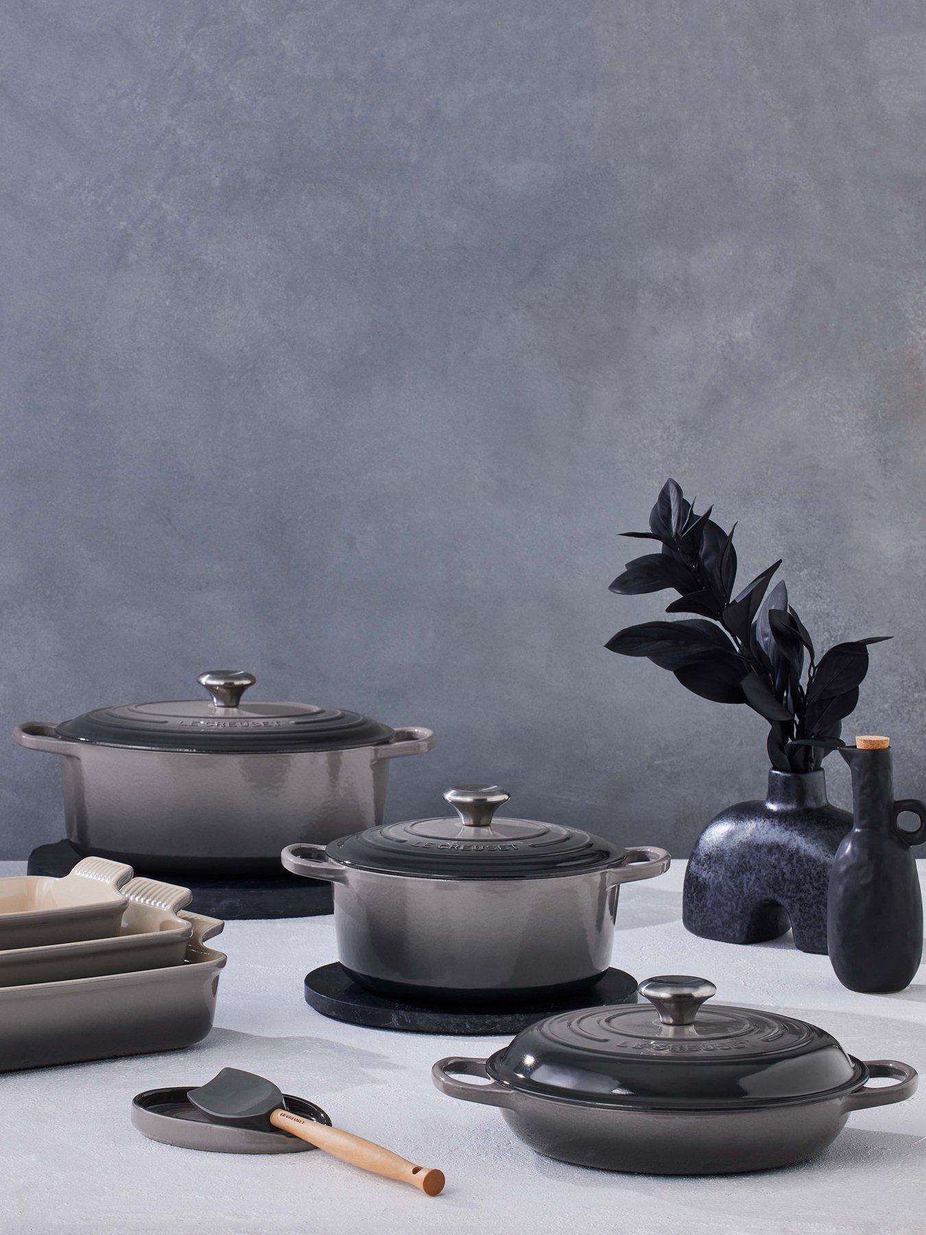 Product photograph of Le Creuset 30cm Cast Iron Shallow Casserole In Flint from very.co.uk