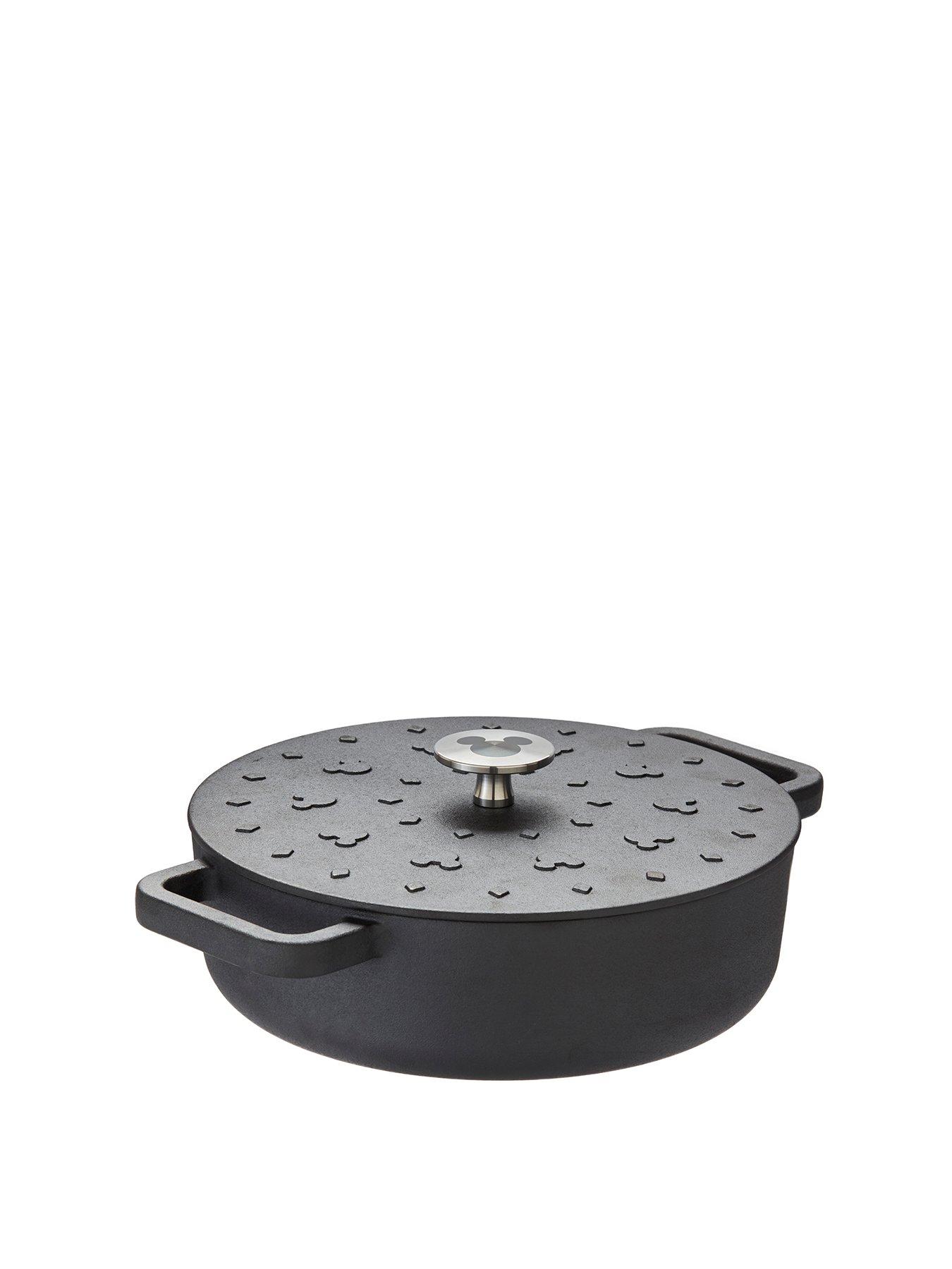 Image 2 of 8 of Disney Prestige X Disney Monochrome Pre-seasoned Cast Iron Shallow Casserole Dish - 24cm