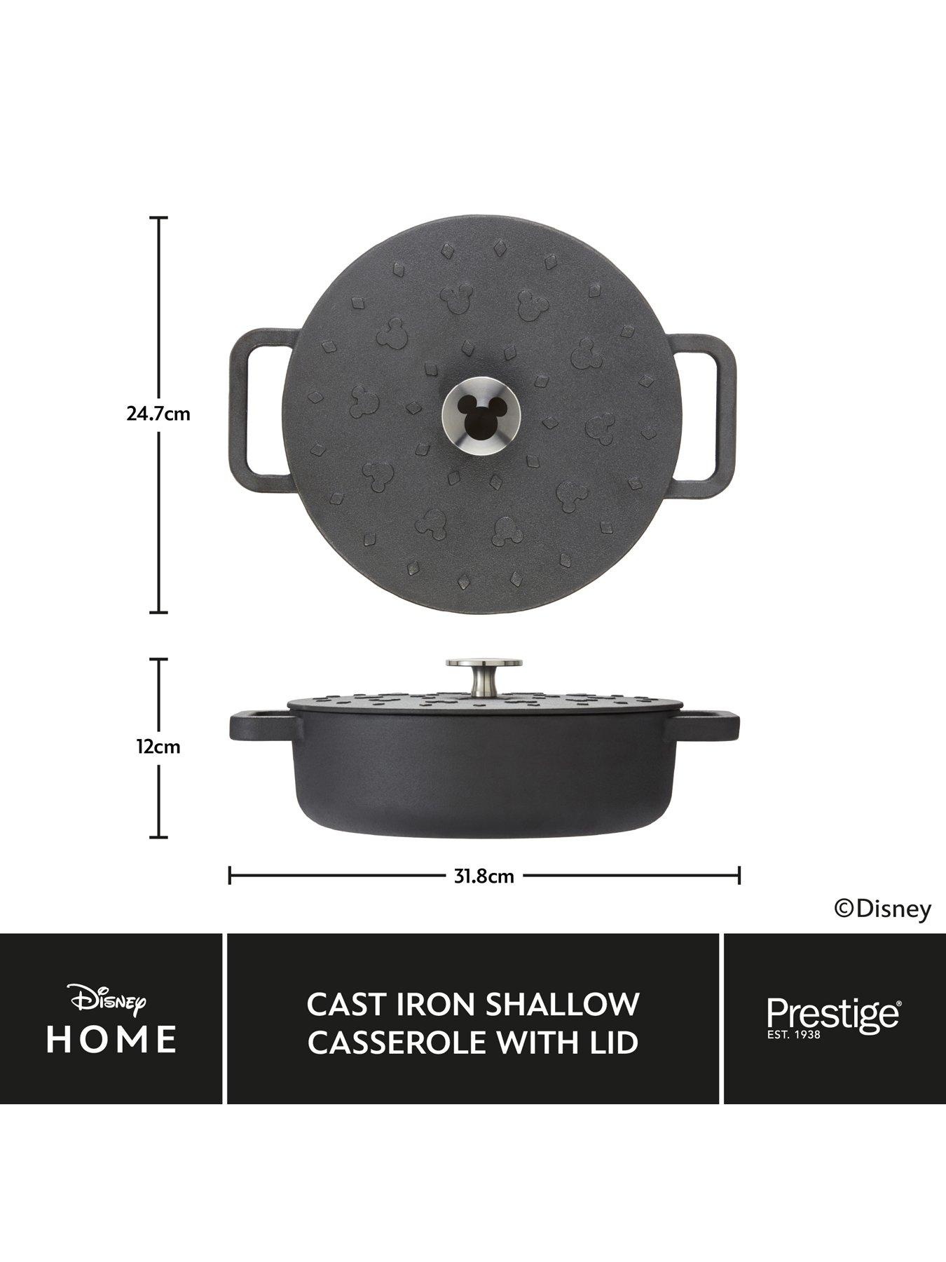 Image 3 of 8 of Disney Prestige X Disney Monochrome Pre-seasoned Cast Iron Shallow Casserole Dish - 24cm
