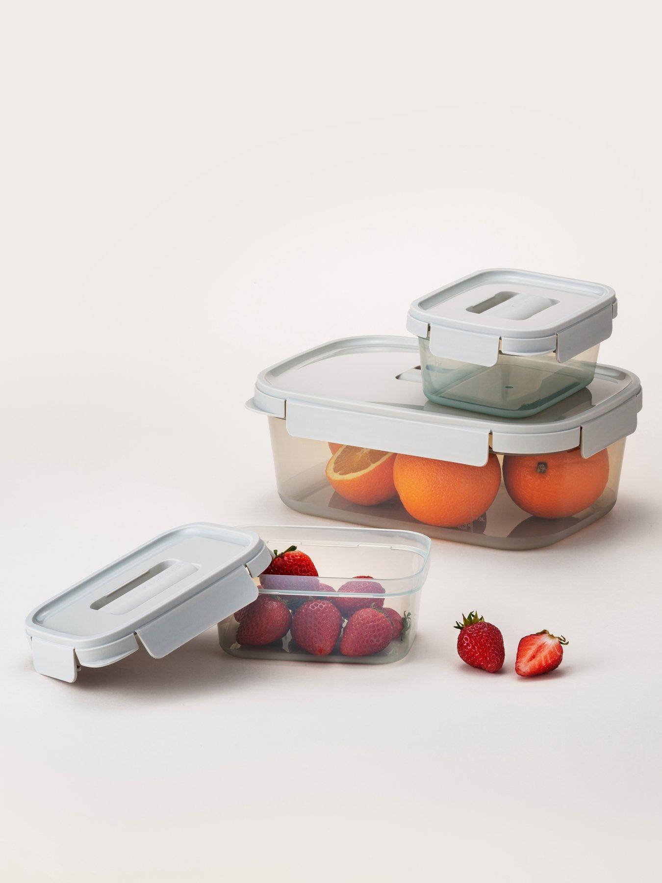 Image 1 of 6 of Lock and Lock Locknlock Nestnlock 3pc Set - 500ml / 920ml / 1.6l - With Interlocking Lids For Easy Stacking