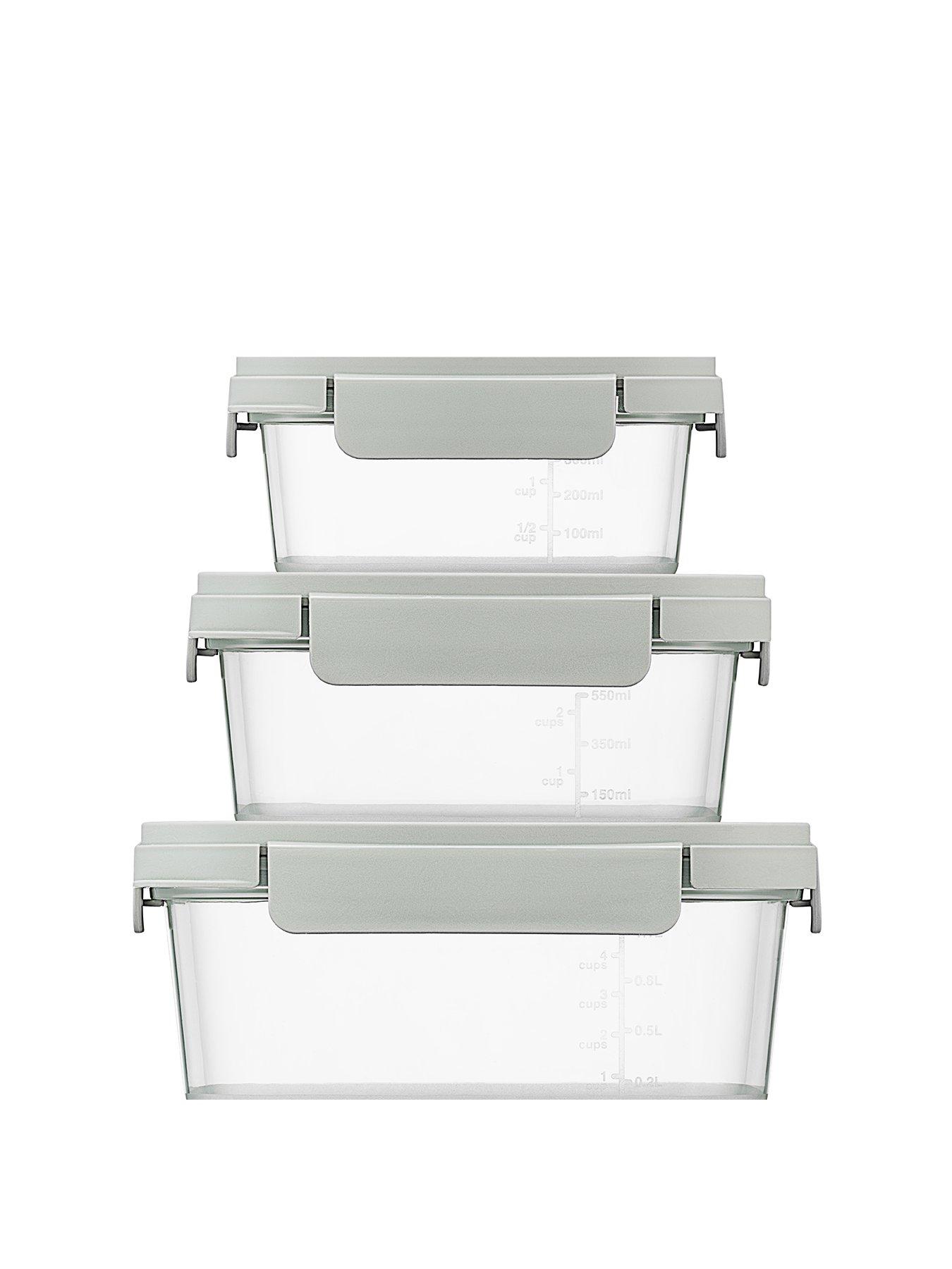 Image 2 of 6 of Lock and Lock Locknlock Nestnlock 3pc Set - 500ml / 920ml / 1.6l - With Interlocking Lids For Easy Stacking