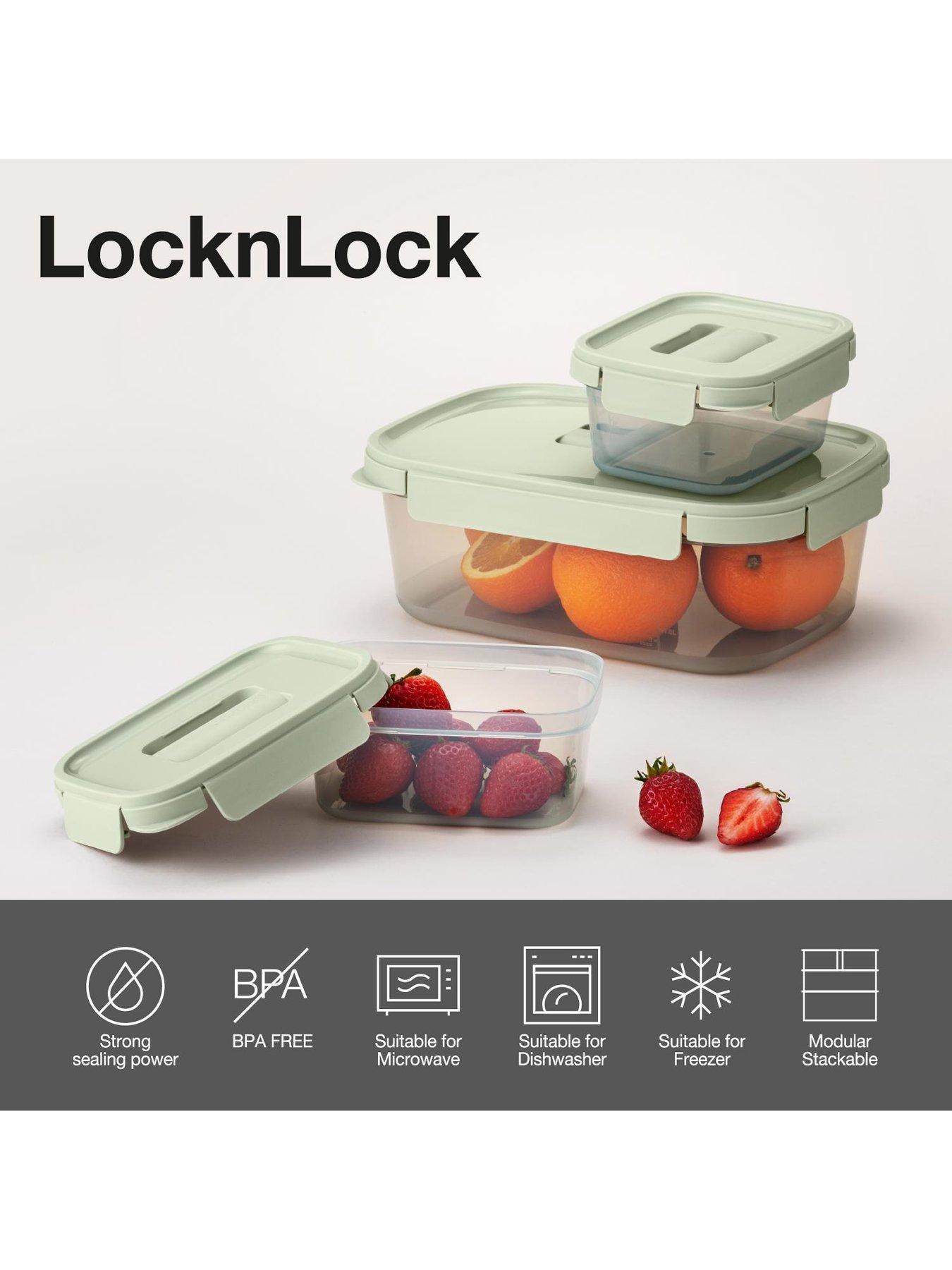 Image 3 of 6 of Lock and Lock Locknlock Nestnlock 3pc Set - 500ml / 920ml / 1.6l - With Interlocking Lids For Easy Stacking