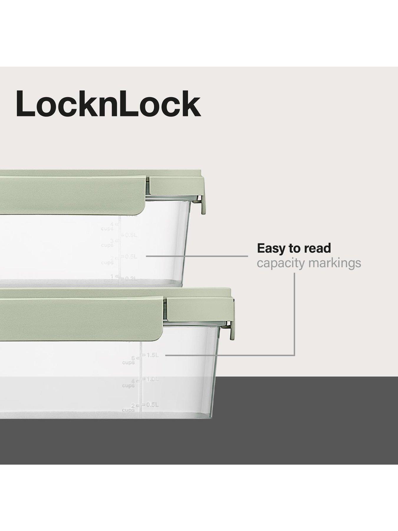 Image 4 of 6 of Lock and Lock Locknlock Nestnlock 3pc Set - 500ml / 920ml / 1.6l - With Interlocking Lids For Easy Stacking
