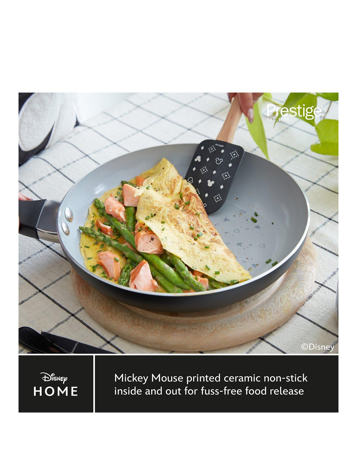 Product photograph of Disney Prestige X Disney Monochrome Ceramic Non Stick Toxin Free Frying Pan Twin Pack Set - 24 28cm from very.co.uk