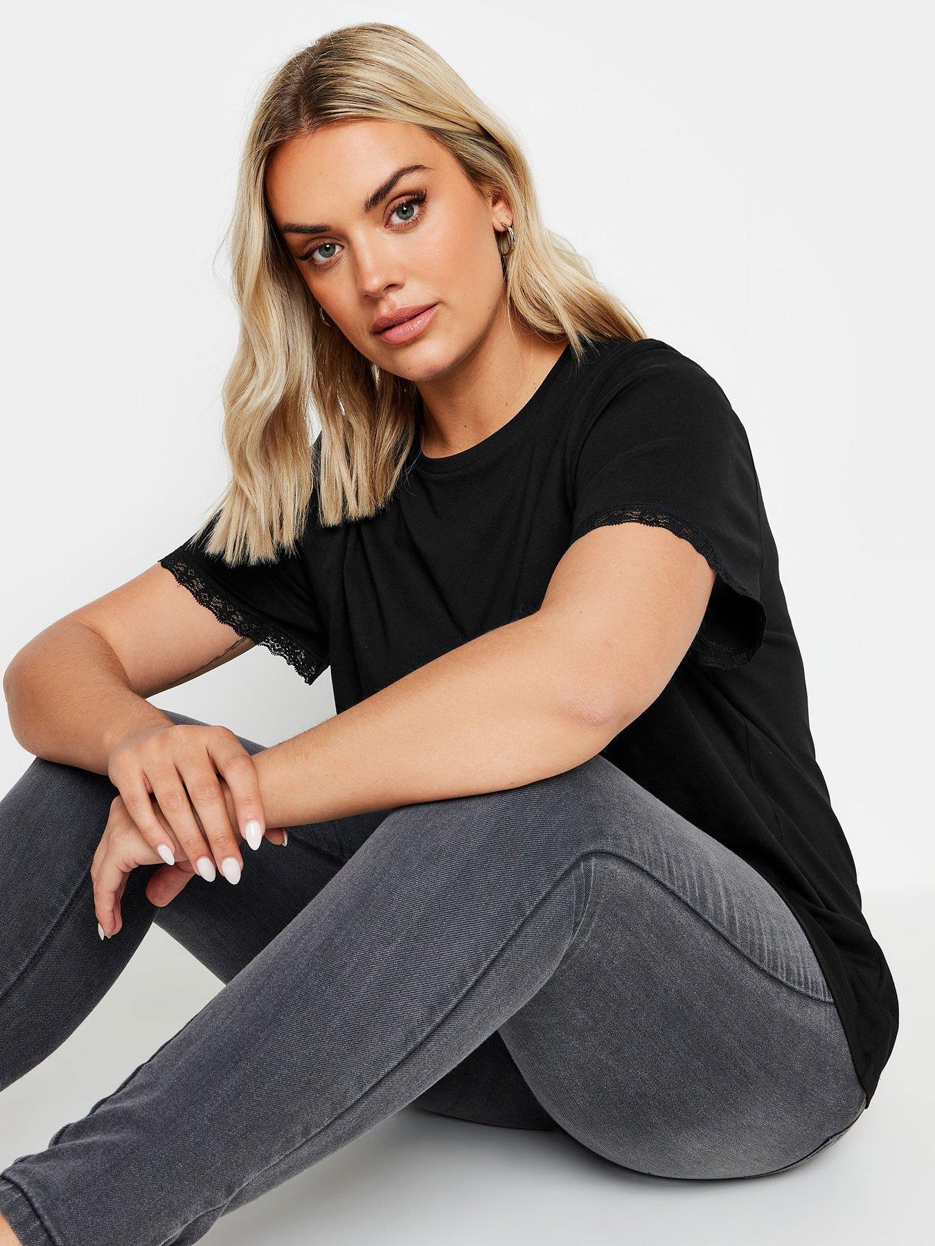 undefined Curve Lace Trim T-shirt