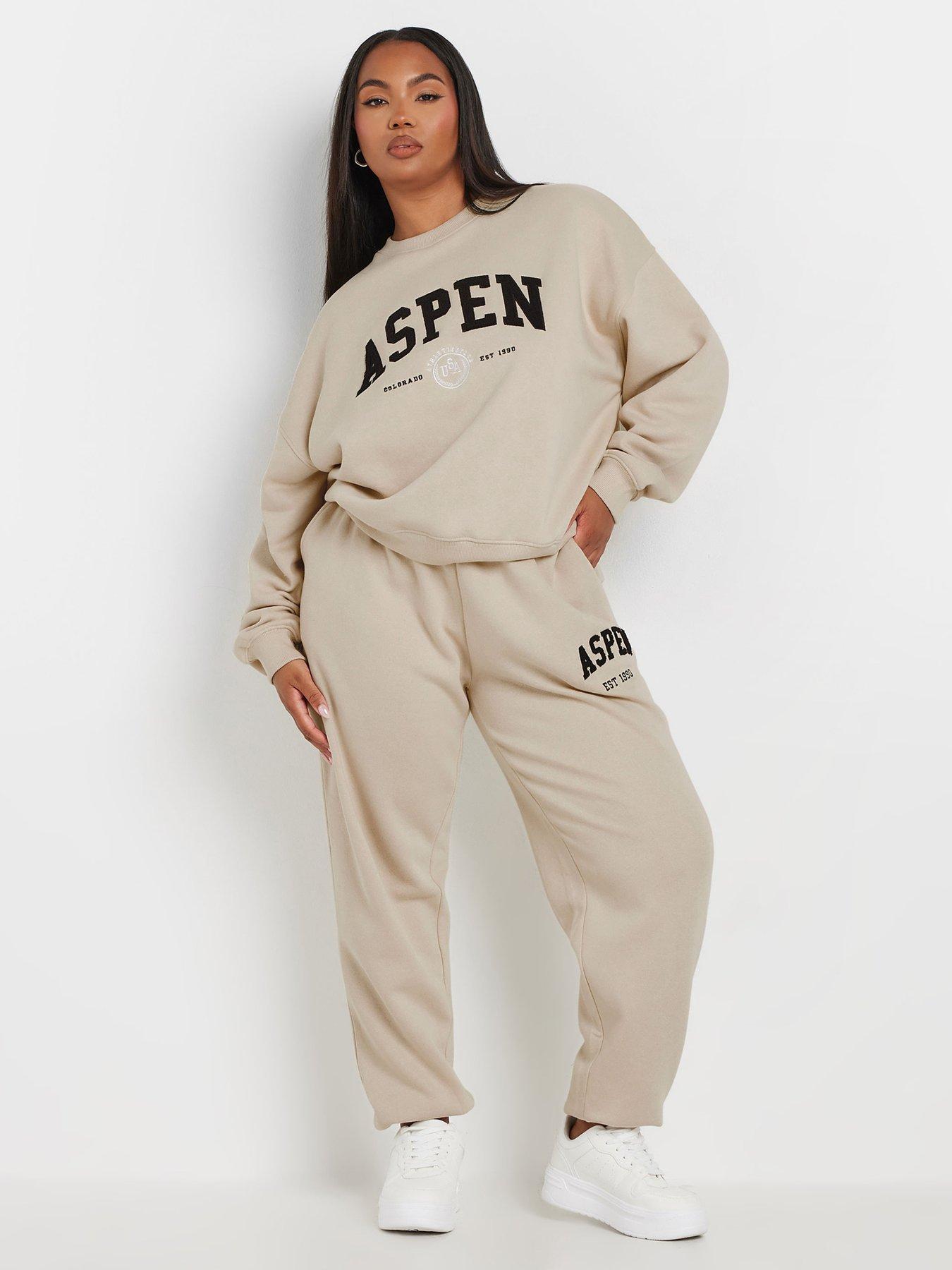 Image 3 of 4 of Yours Curve Applique Aspen Cuffed Jogger - Natural