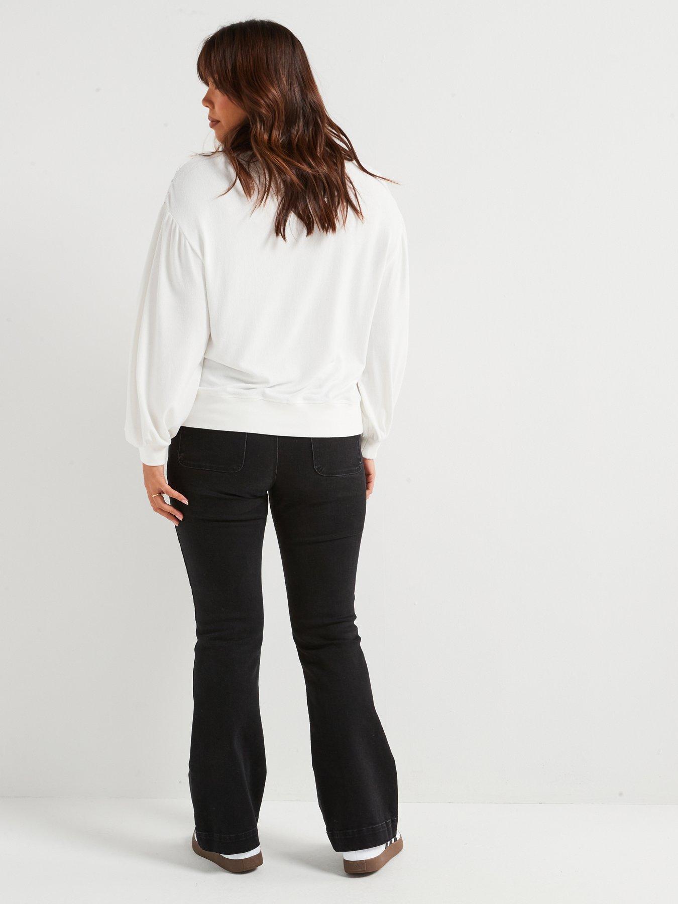 Image 2 of 5 of V by Very Curve Crochet Front Mix Top - Cream