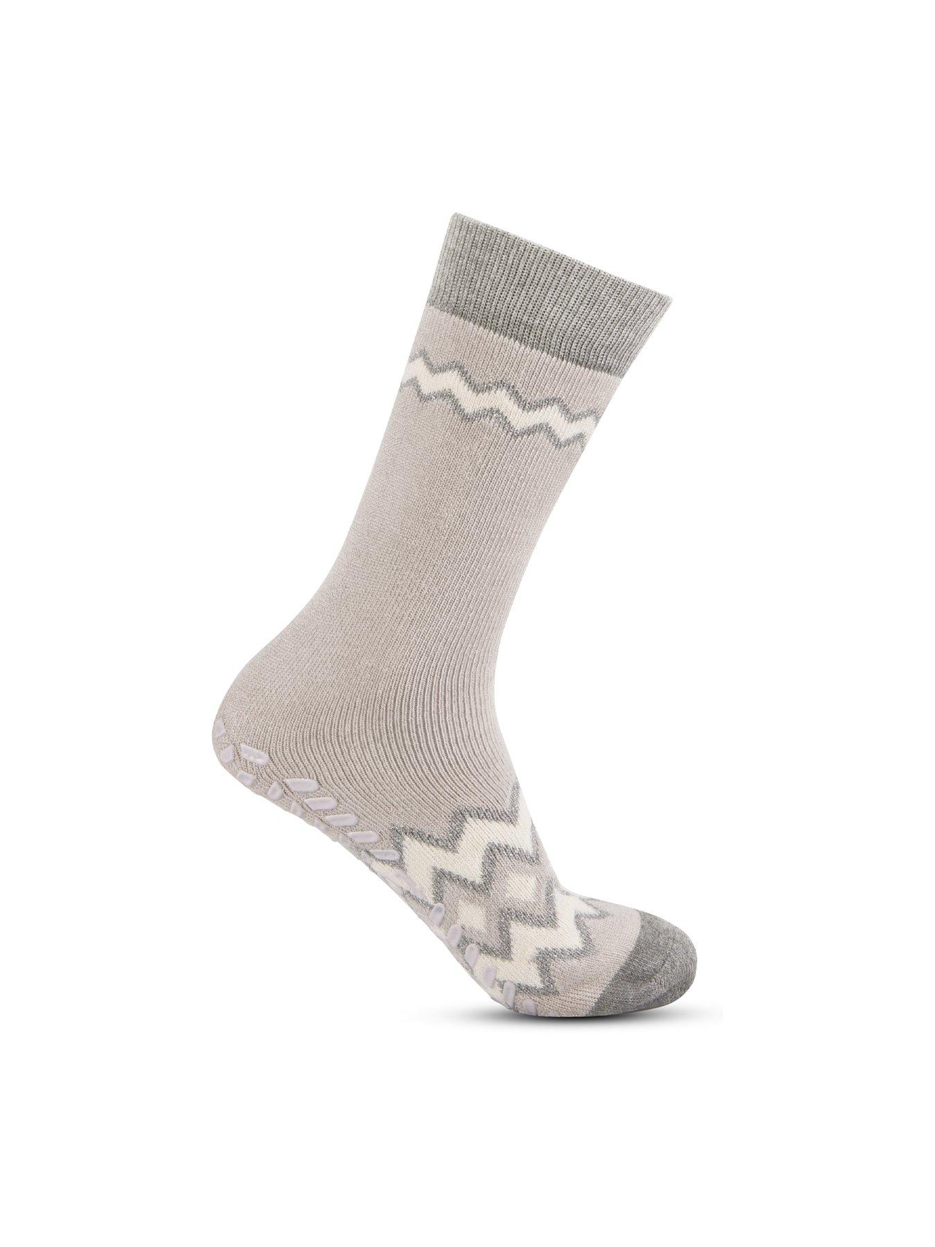 Image 4 of 6 of TOTES 2pack Original Fairisle &amp; Plain Slipper Socks - Fairisle/plain - Multi