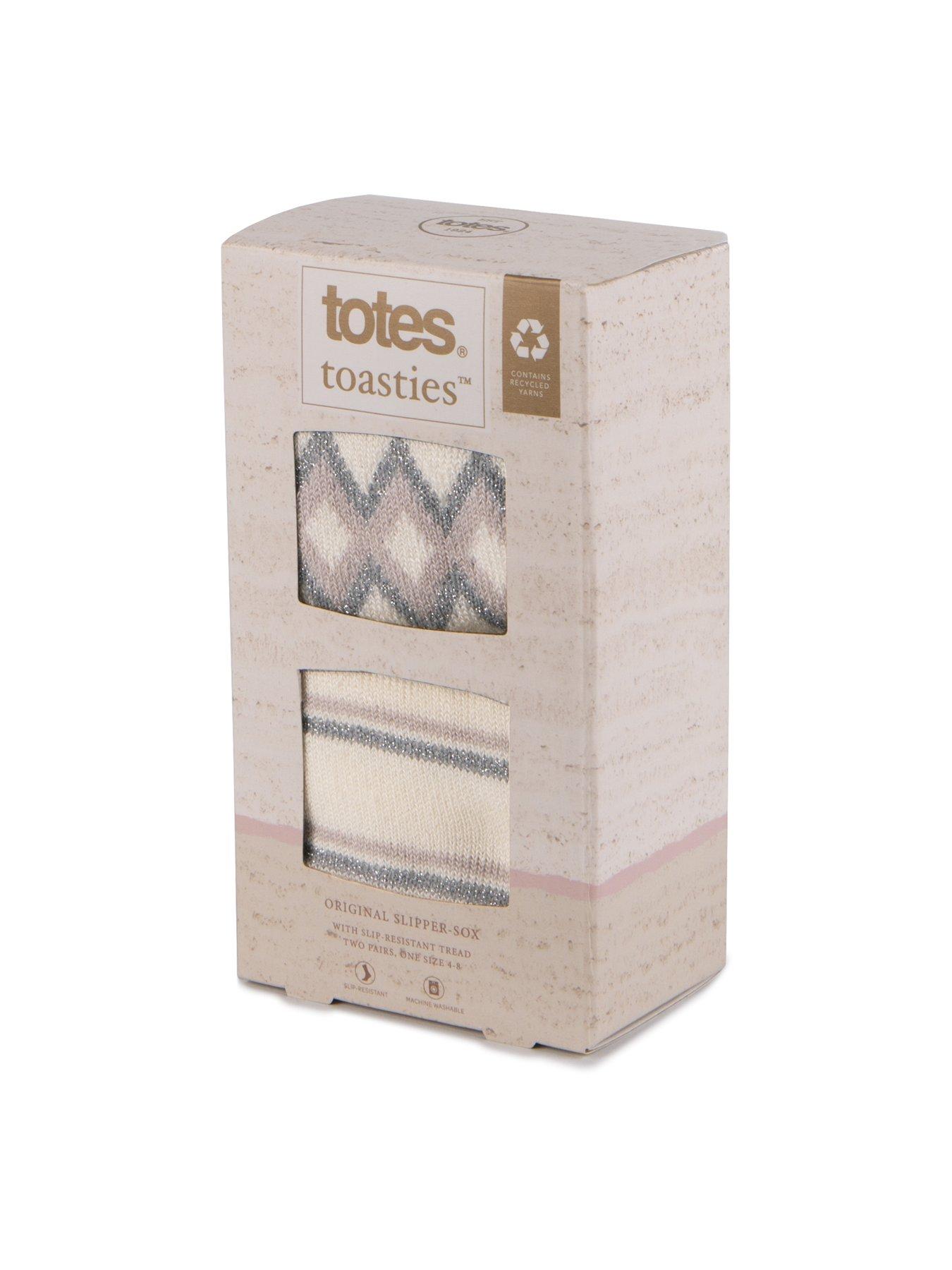Image 6 of 6 of TOTES 2pack Original Fairisle &amp; Plain Slipper Socks - Fairisle/plain - Multi