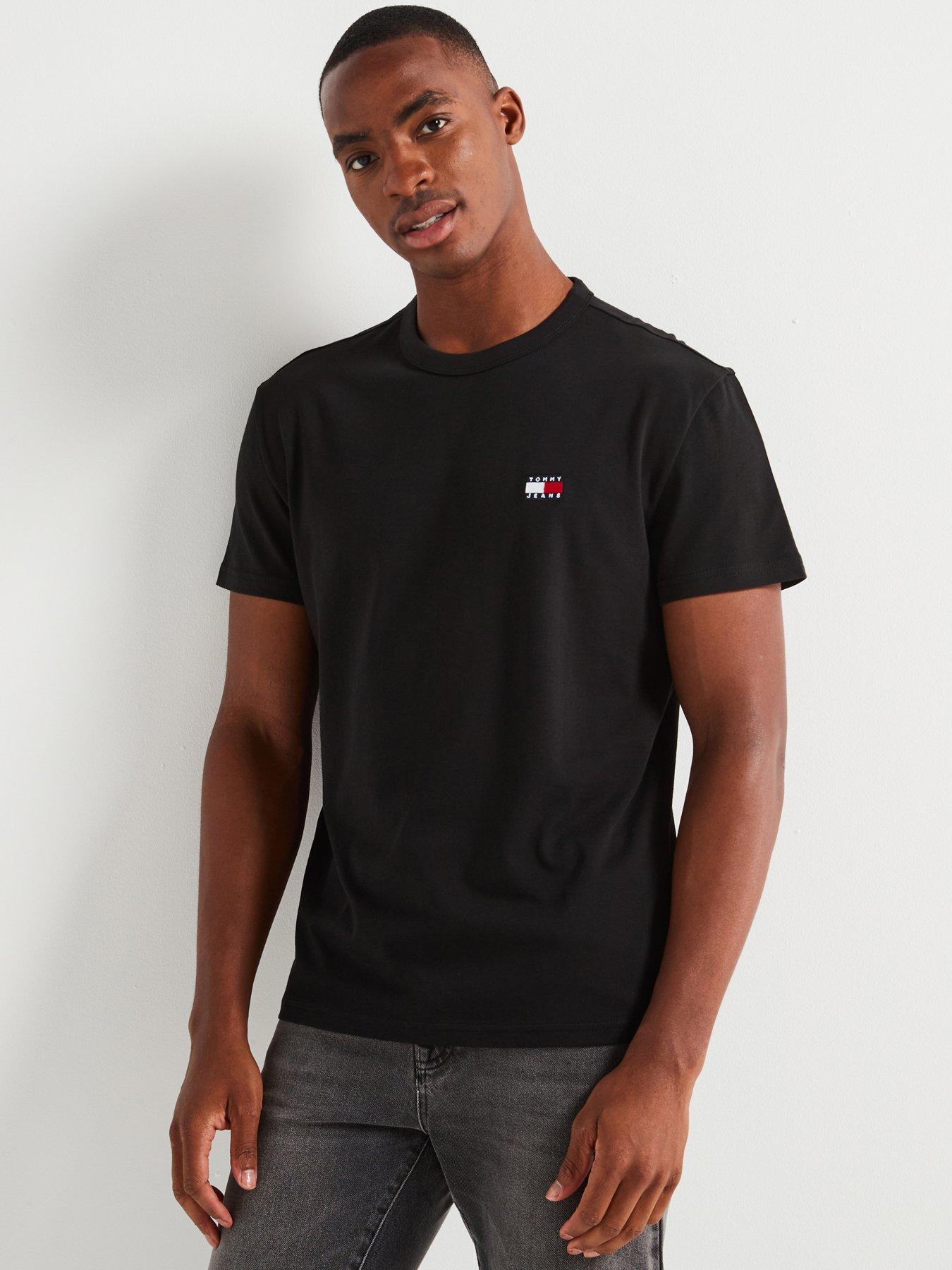 Tommy Jeans Regular Fit Badge T-Shirt, Black, Size S, Men