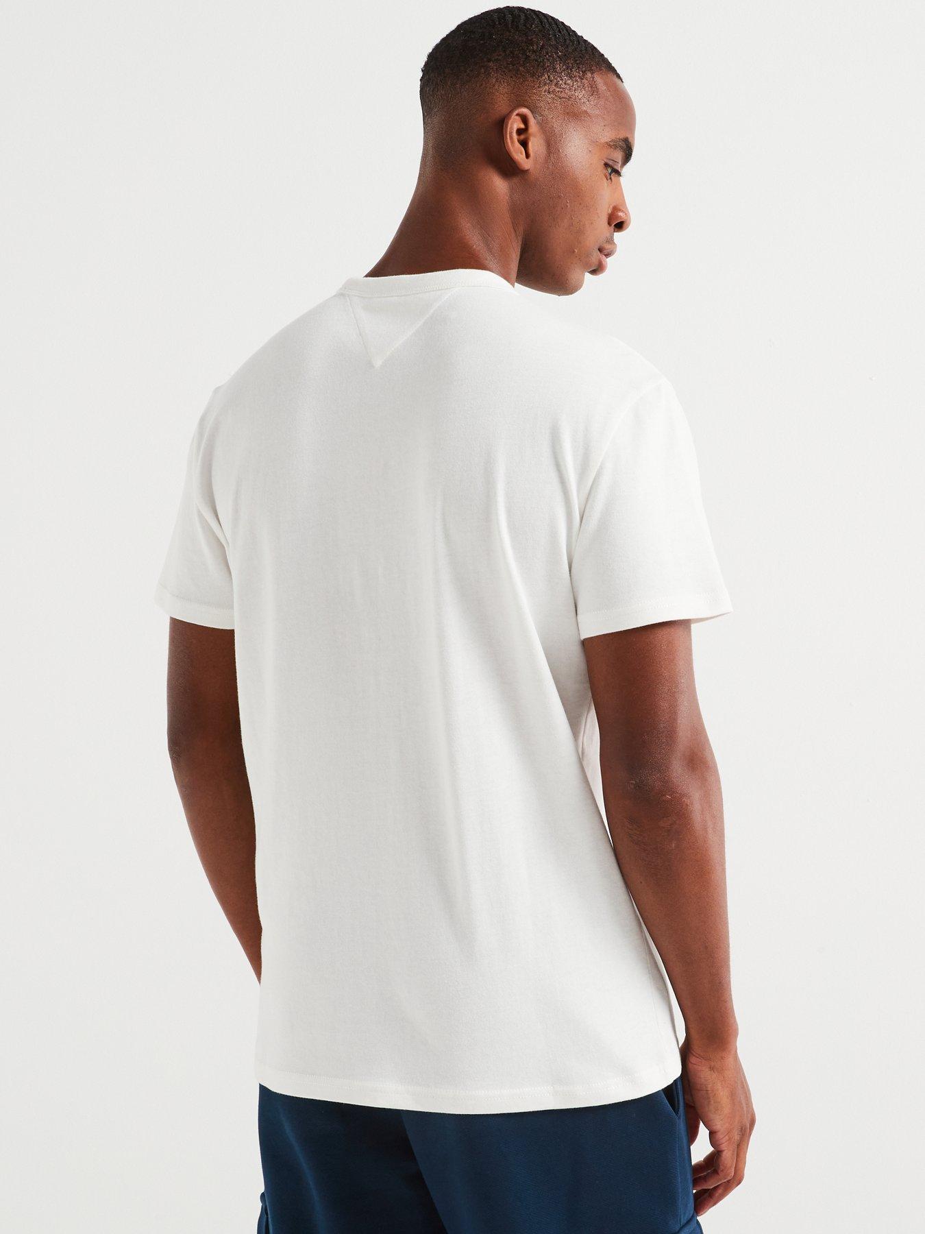 Image 2 of 4 of Tommy Jeans Regular Fit Left Chest Badge T-Shirt - Off White