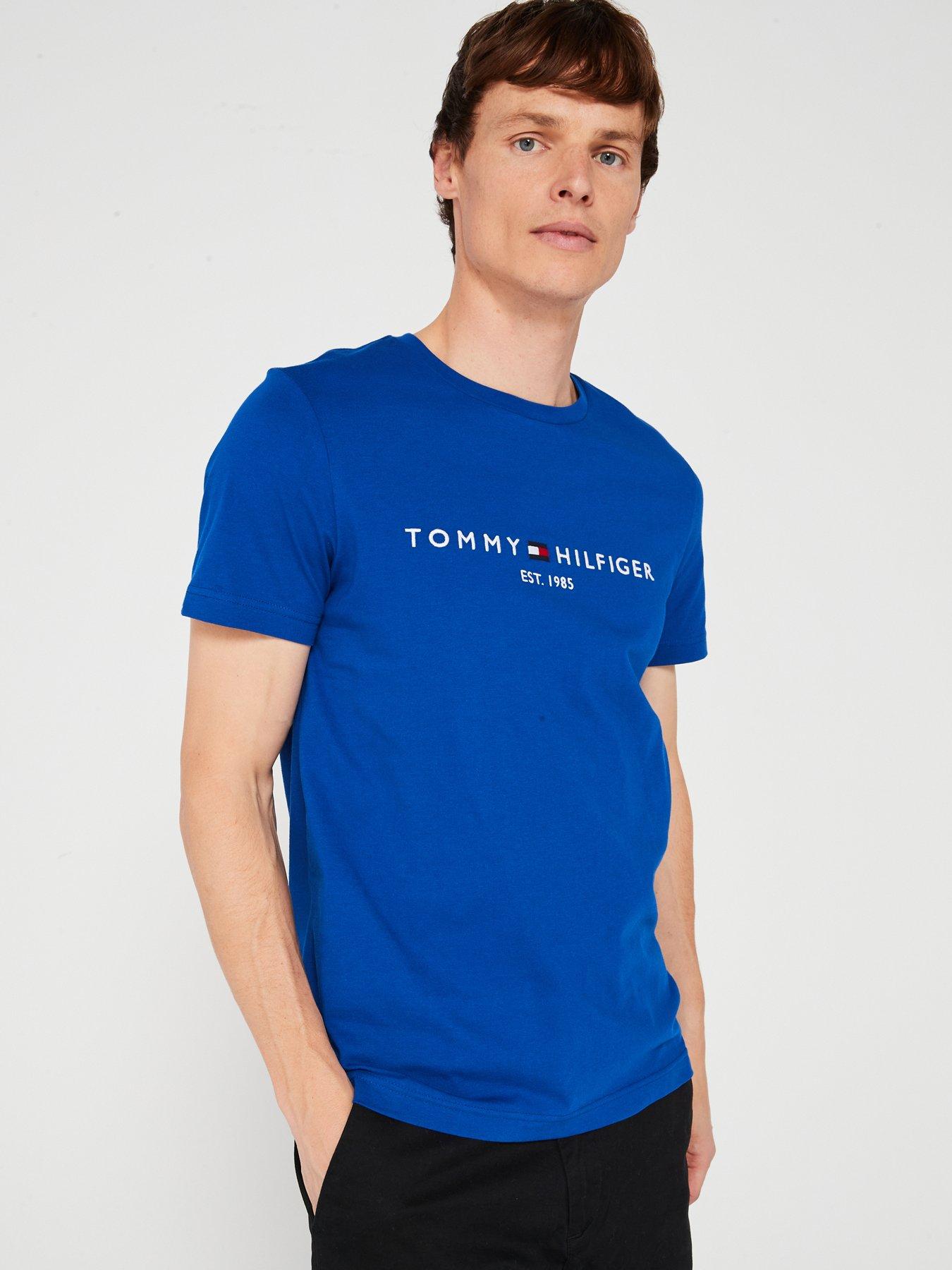 undefined Regular Fit Linear Chest Logo T-Shirt - Bright Blue