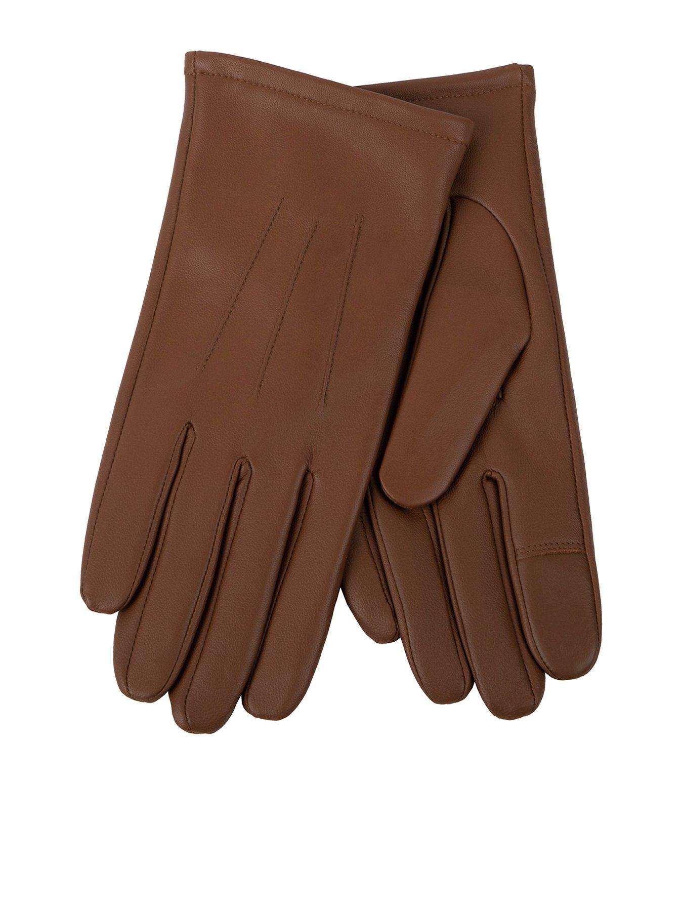 TOTES Isotoner 3 Point ST Leather Gloves - Tan