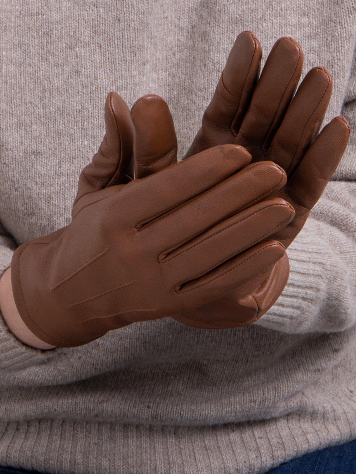Image 2 of 2 of TOTES Isotoner 3 Point ST Leather Gloves - Tan