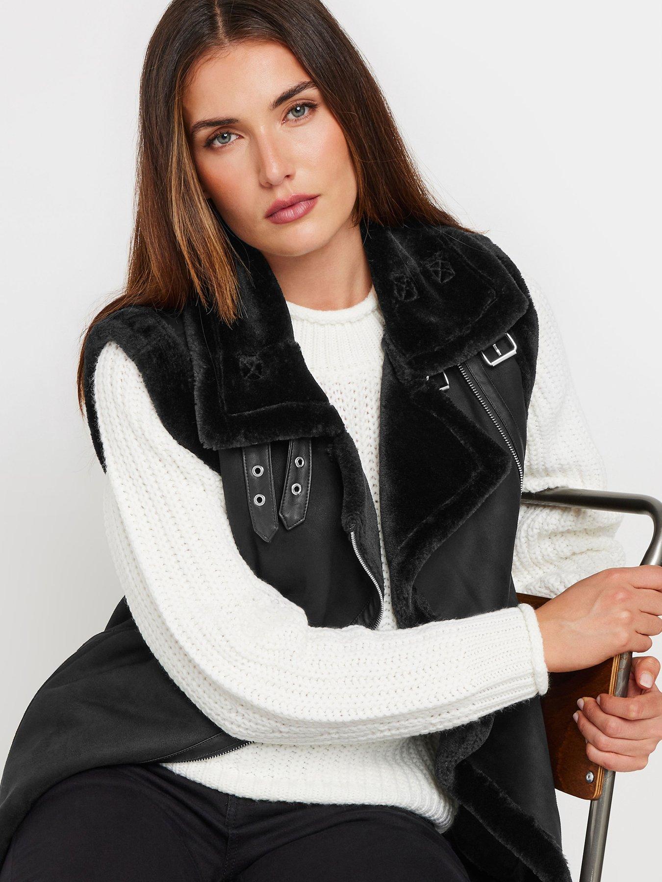 Image 4 of 4 of Long Tall Sally Tall Aviator Gilet - Black