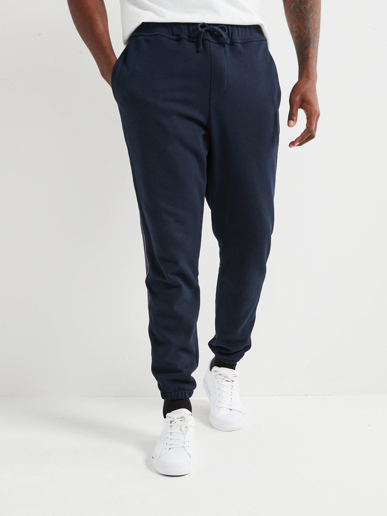 undefined Global Stripe Cuff Joggers - Navy