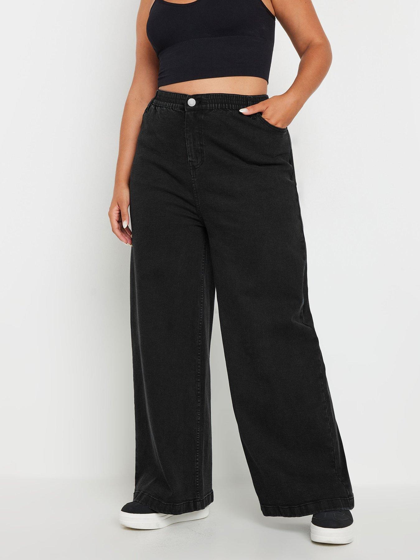 Plus size wide leg jeans uk sale