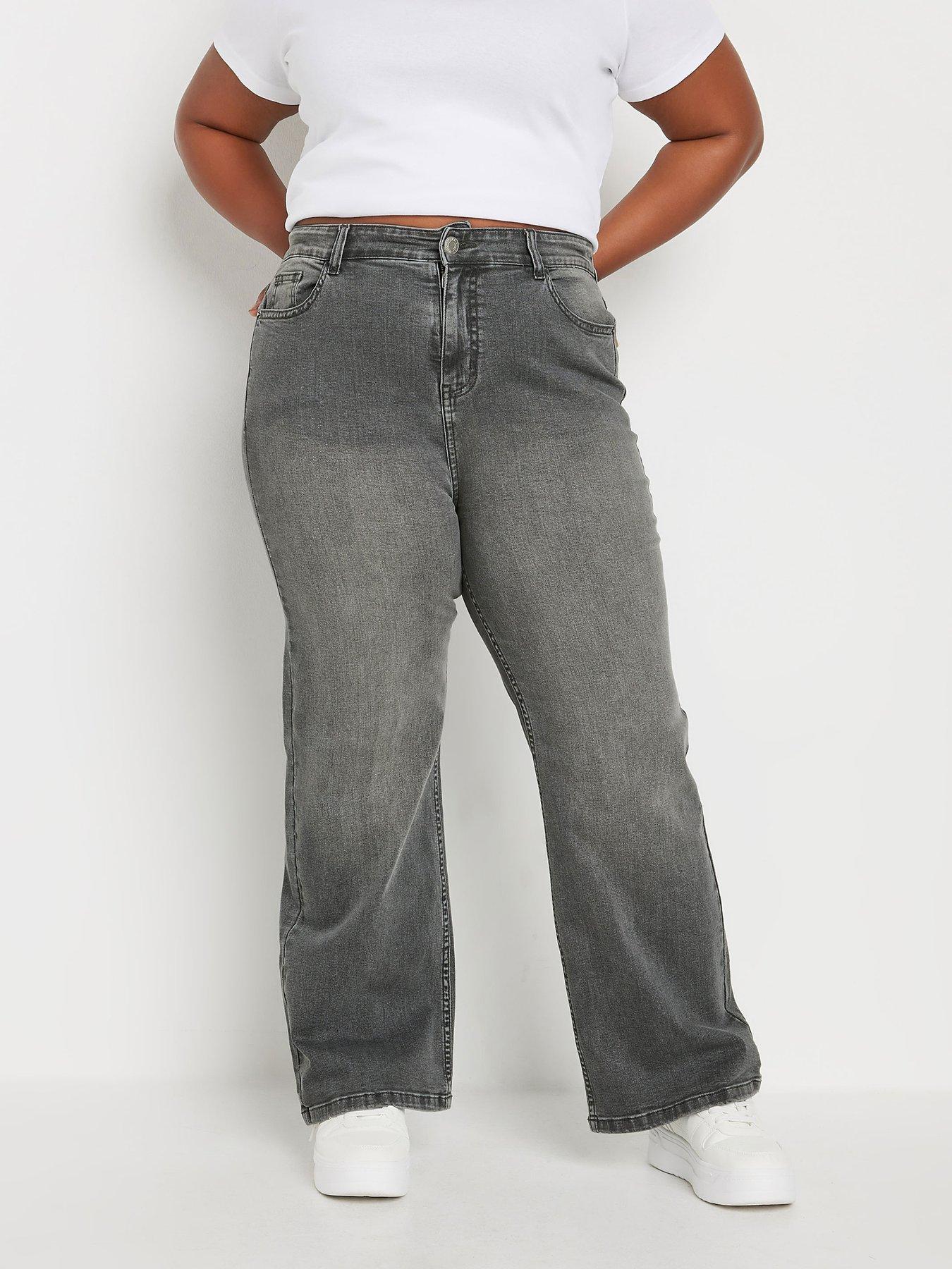 Image 1 of 4 of Yours Curve Wide Leg Jean - Grey