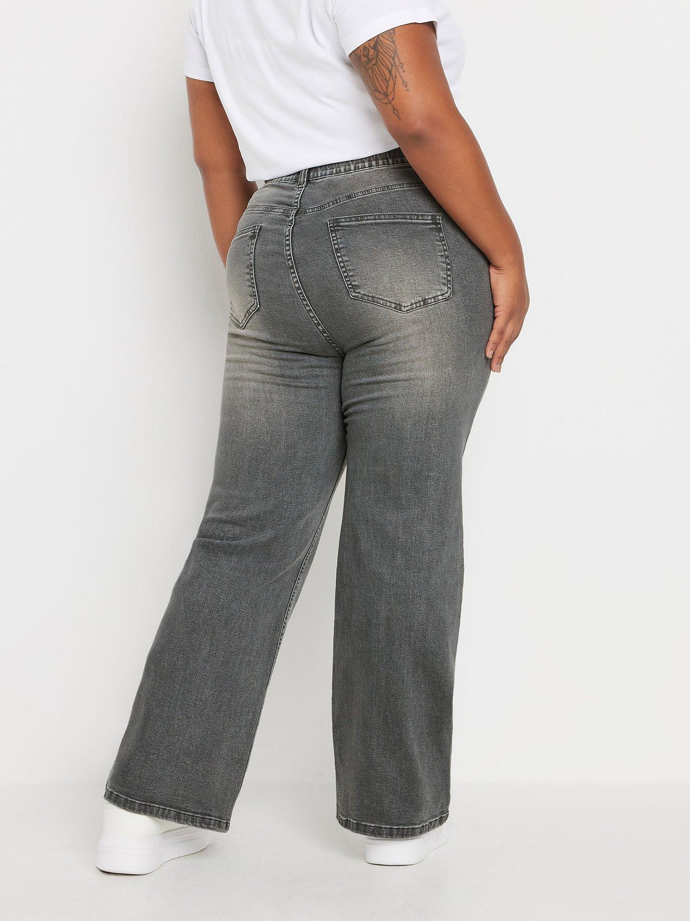 Image 2 of 4 of Yours Curve Wide Leg Jean - Grey