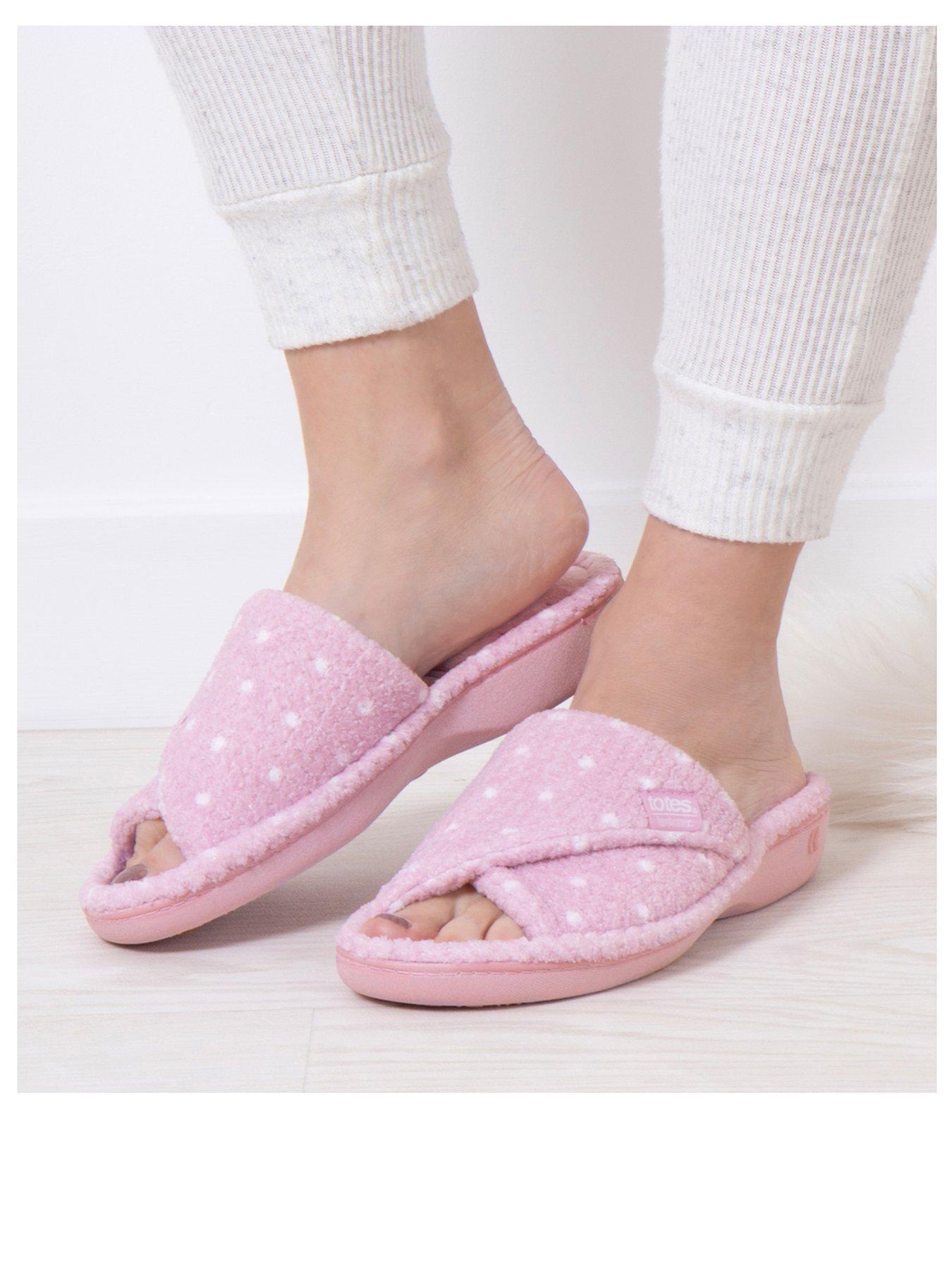 Pink open toe slippers on sale