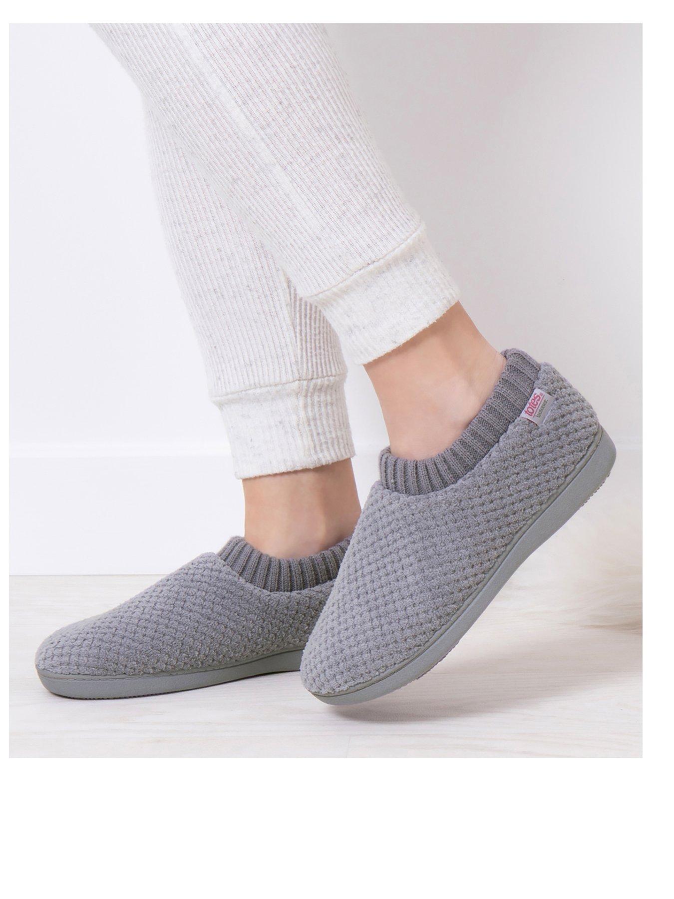 Image 2 of 5 of TOTES Isotoner Popcorn Full Back Bootie Slippers - Grey