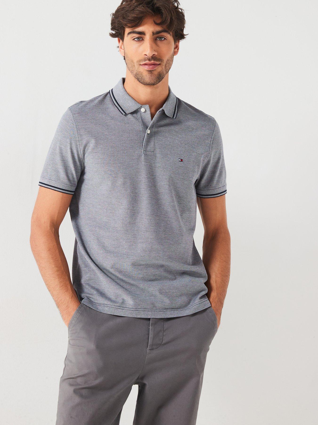undefined Regular Fit Two Tone Oxford Polo Shirt - Navy