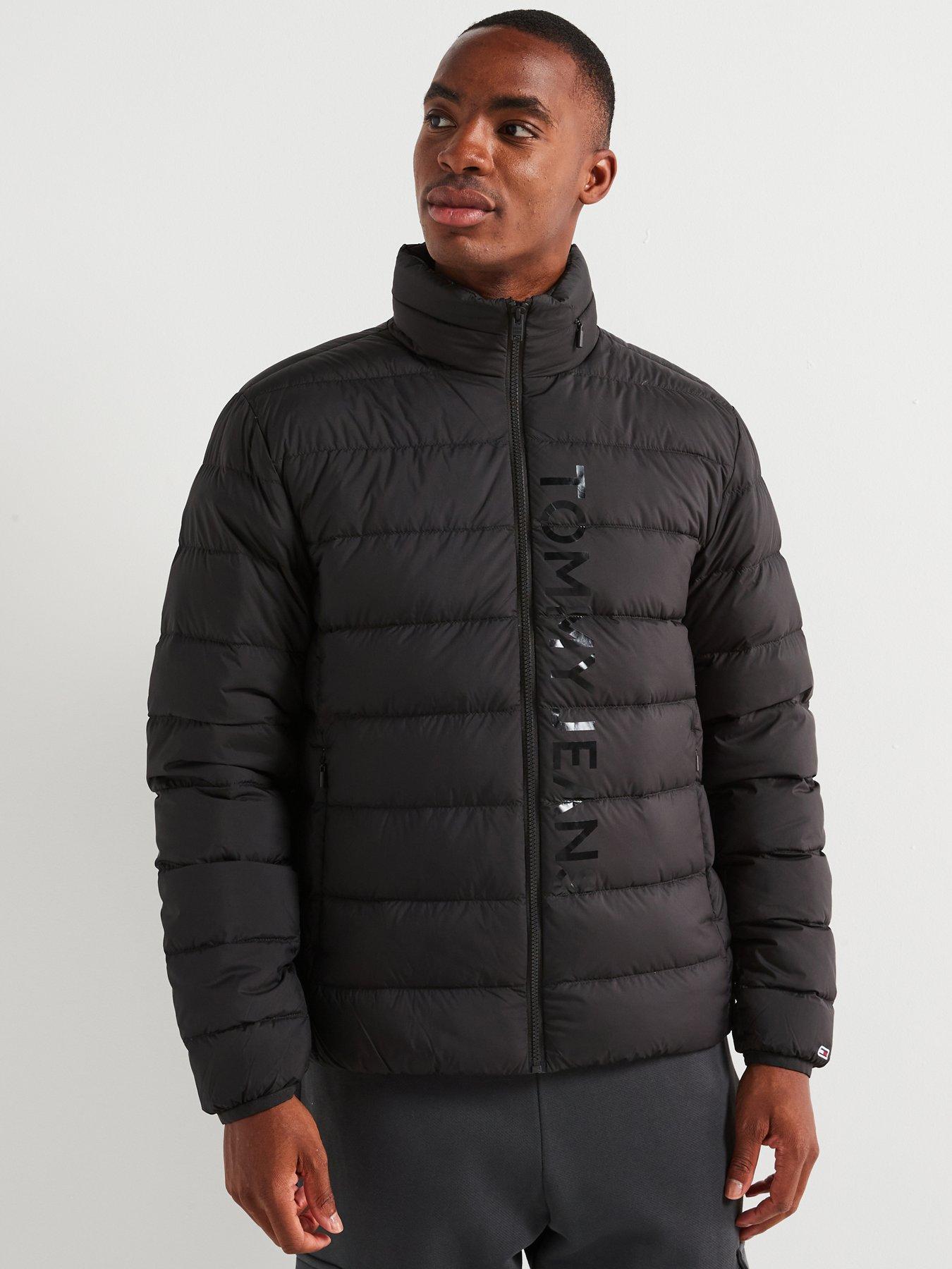 undefined Lightweight Down Printed Logo Jacket - Black