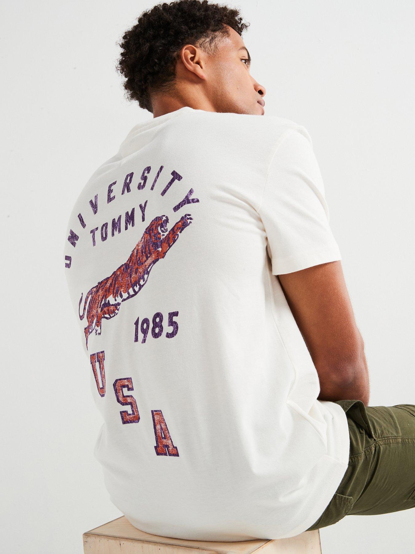 undefined Regular Fit University Tiger Back Graphic T-Shirt - Off White