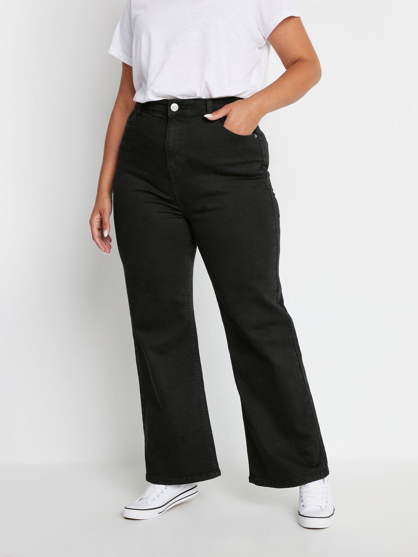 undefined Curve Wide Leg Jeans - Black
