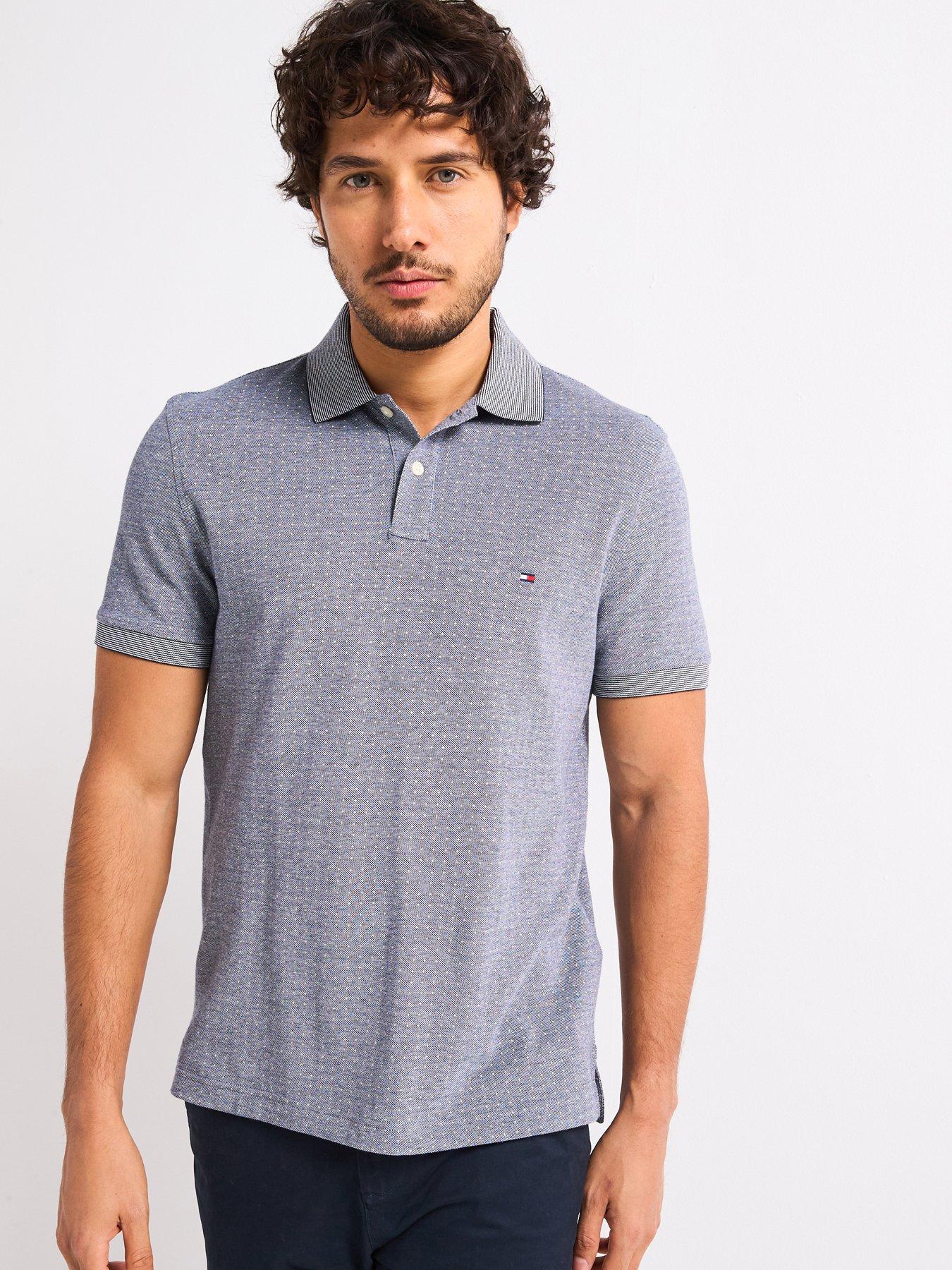 undefined Regular Fit Microprint Polo Shirt - Navy