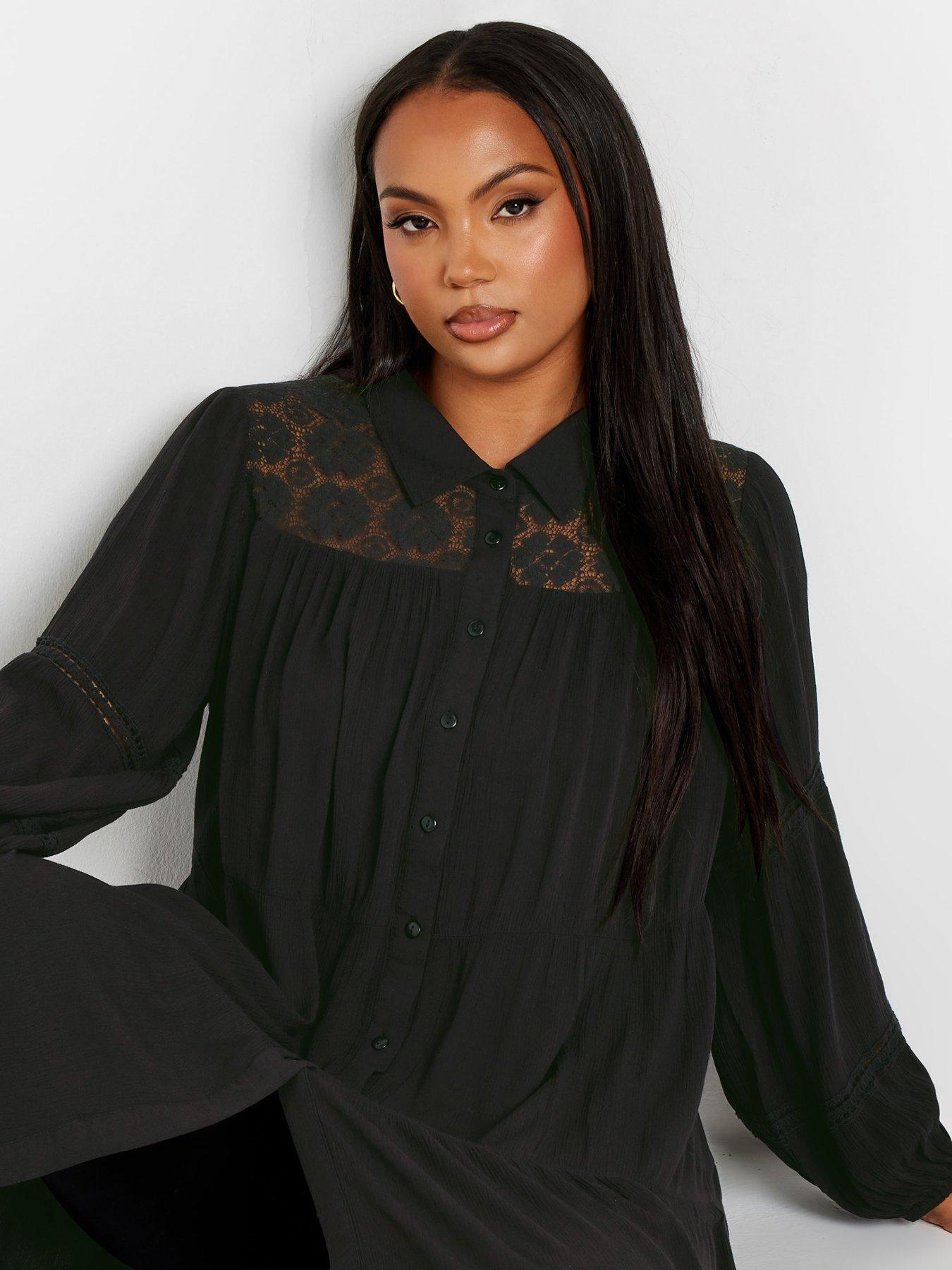 Black boho shirt best sale