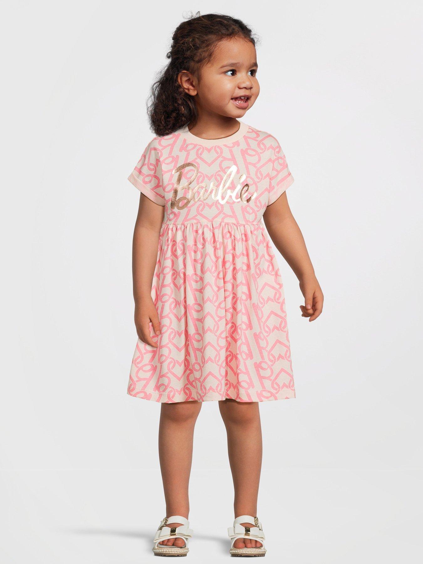 undefined Foil Print Short Sleeve Dress - Pink