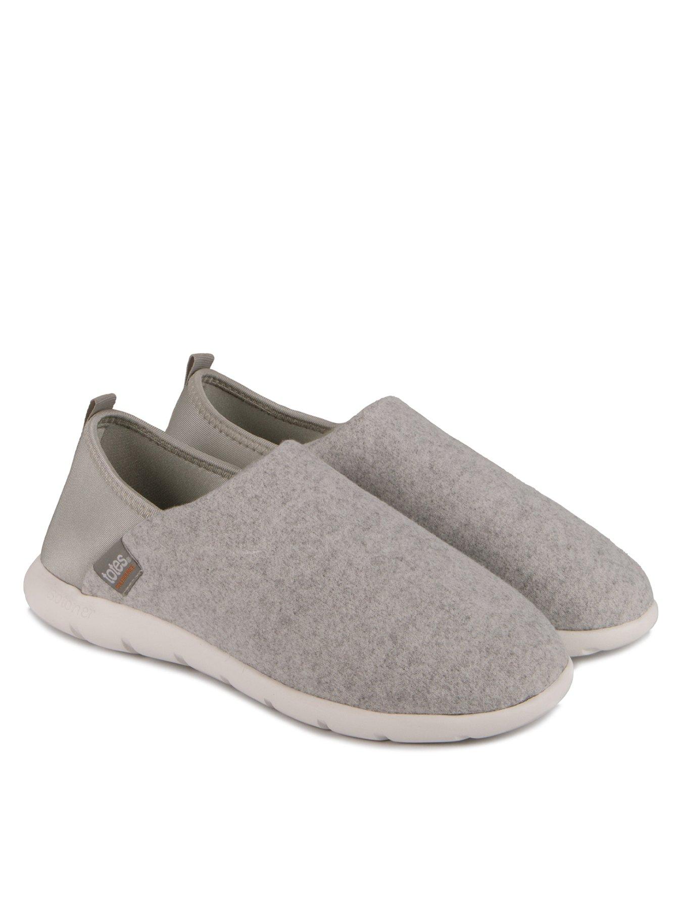 undefined Isotoner Isoflex Felt Full Back Slippers - Grey