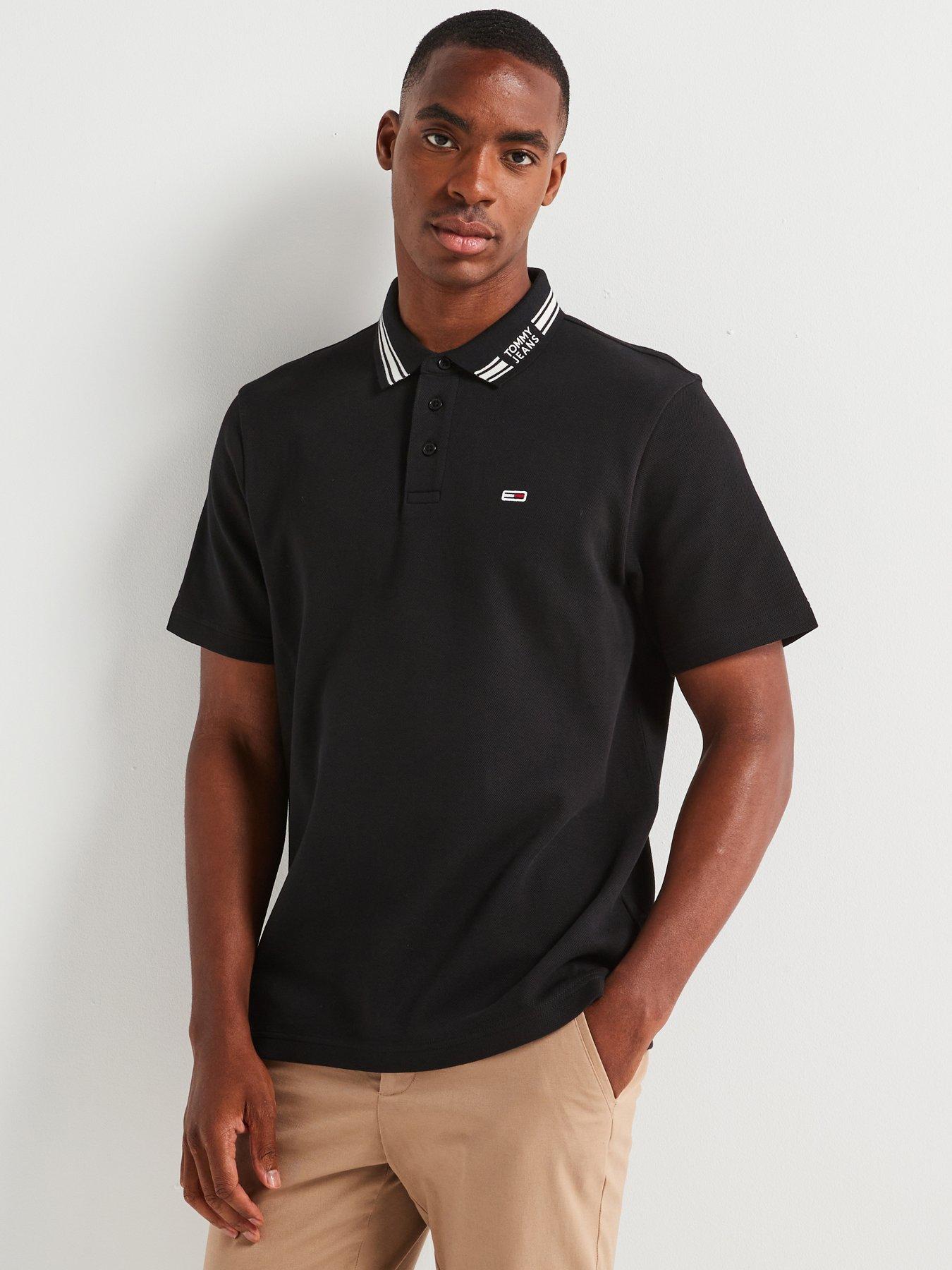 undefined Tipped Logo Polo Shirt - Black
