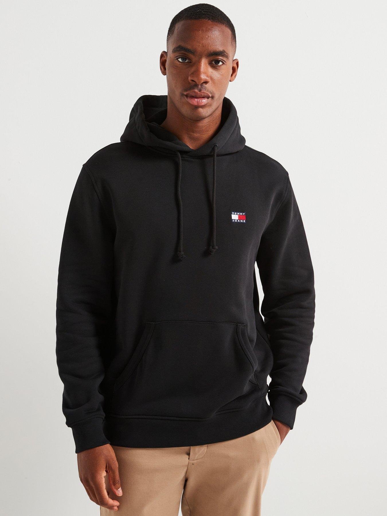 undefined Regular Fit Left Chest Badge Hoodie - Black