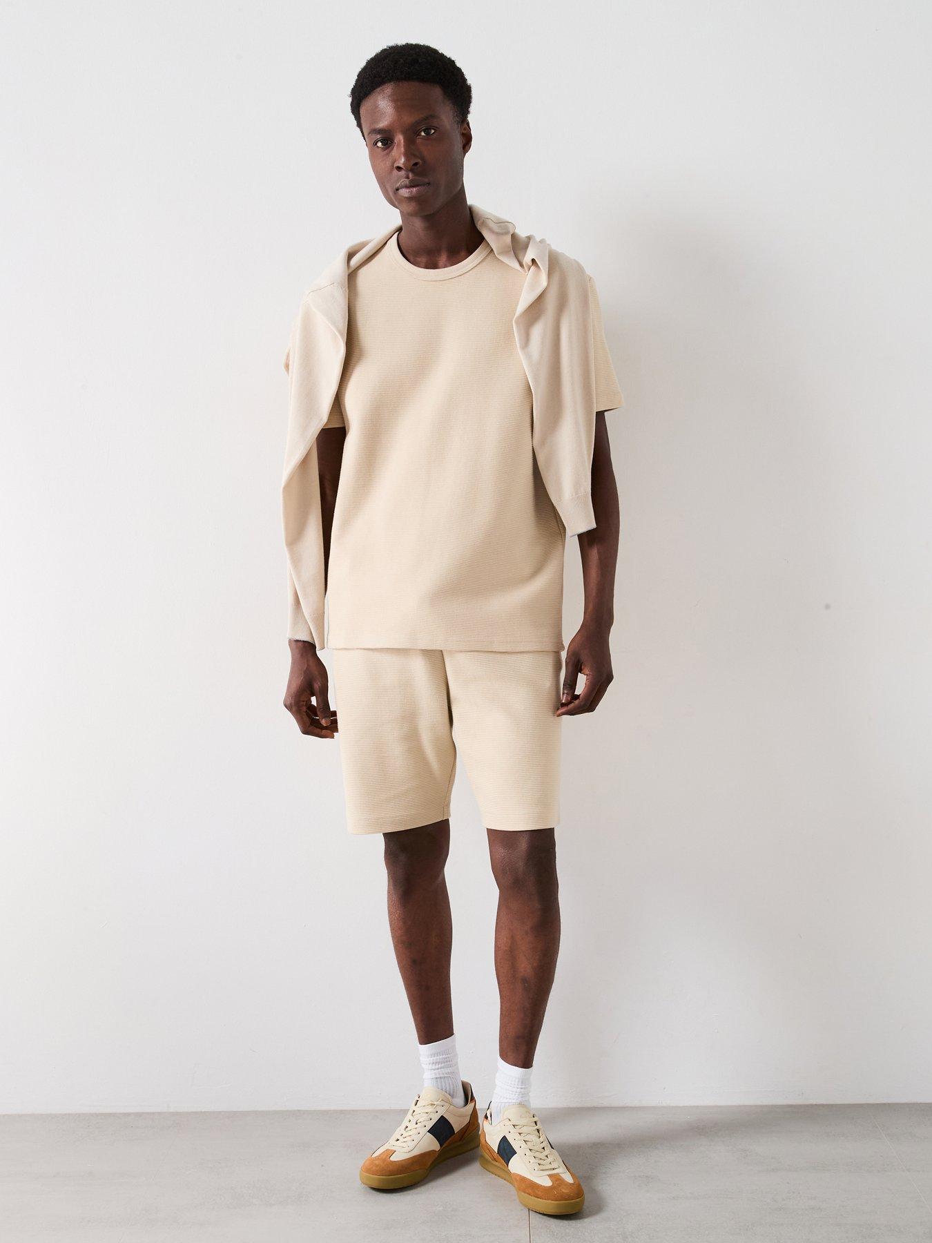 undefined Textured Ottoman Shorts - Natural