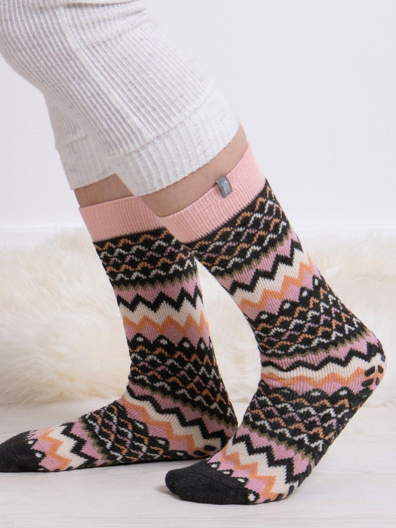Image 2 of 6 of TOTES 2pack Original Rabbit/fairisle Slipper Socks - Rabbit/fairisle - Multi