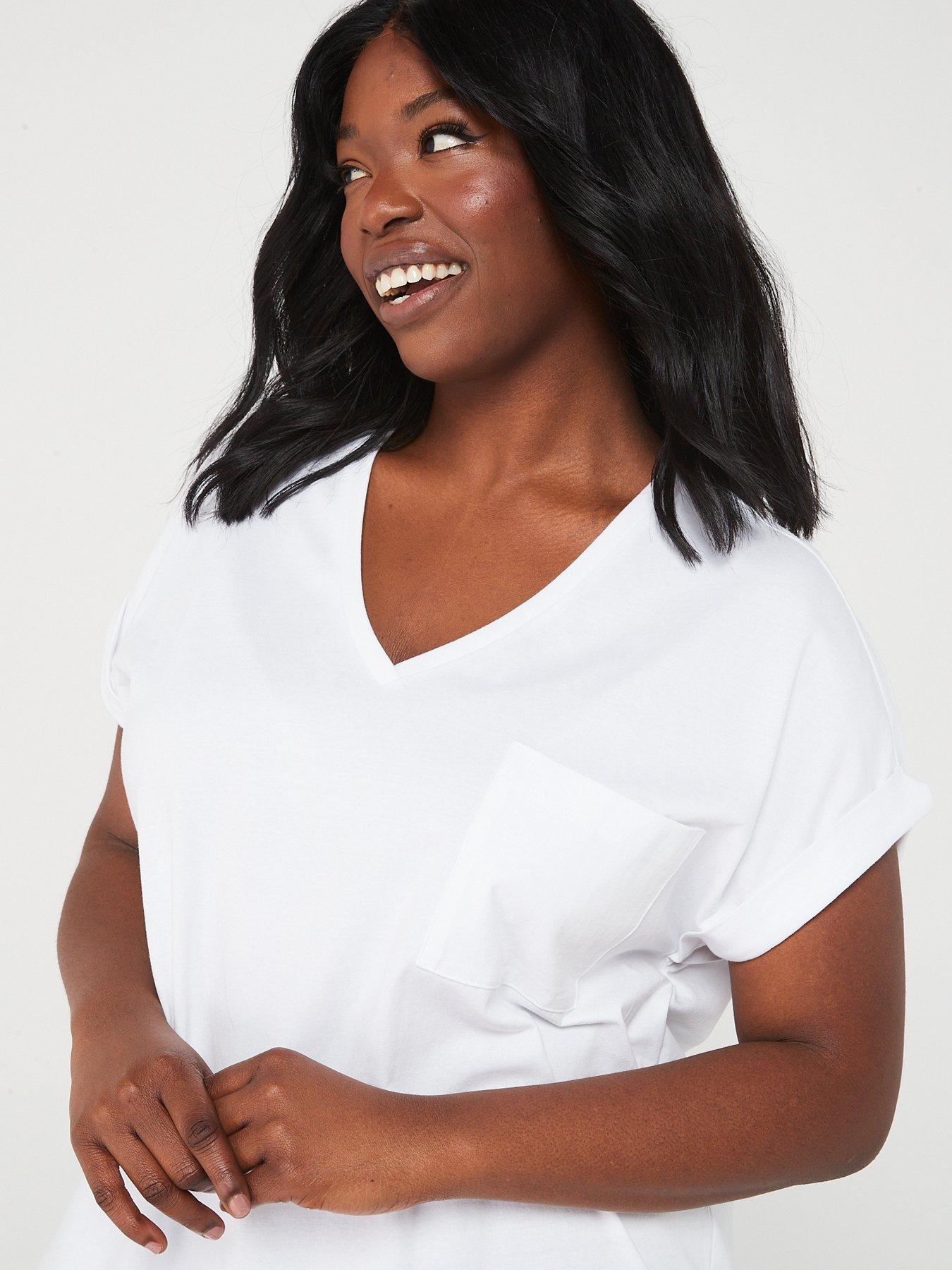 Image 5 of 6 of V by Very Curve V Neck Pocket Tee