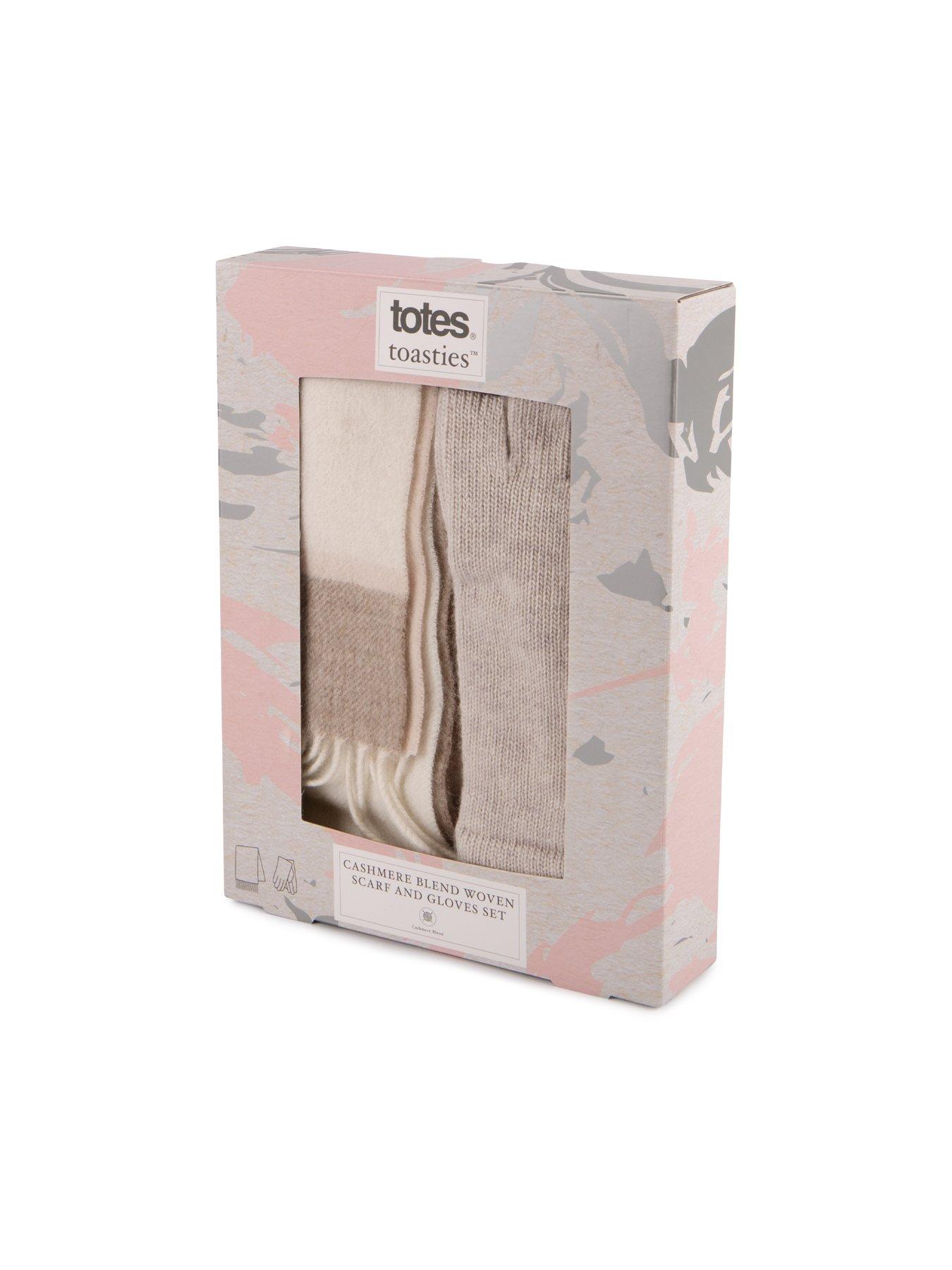 Image 3 of 3 of TOTES Cashmere Blend Woven Scarf and Glove Set - Oat
