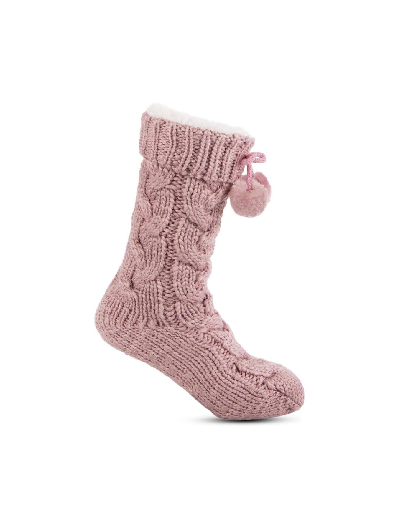 Love pink boots slipper socks best sale