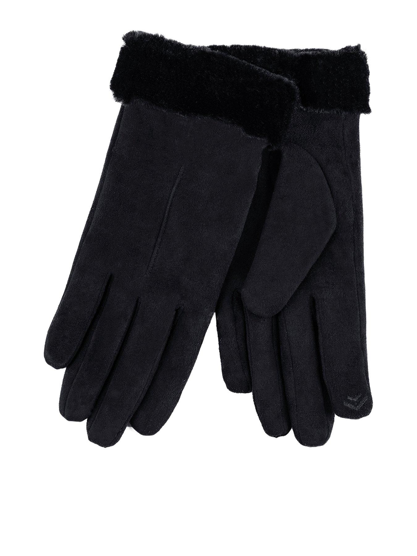TOTES Isotoner Faux Suede Gloves - Black