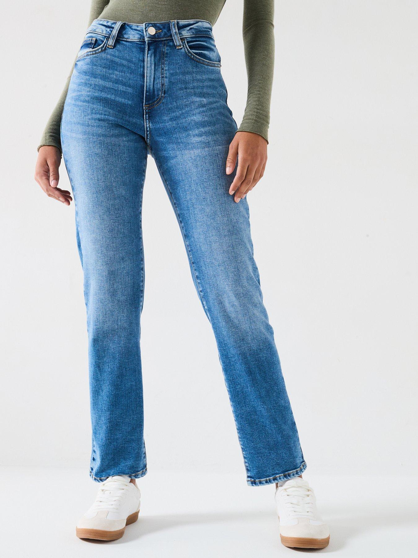 undefined Authentic Straight Leg Jeans - Mid Wash