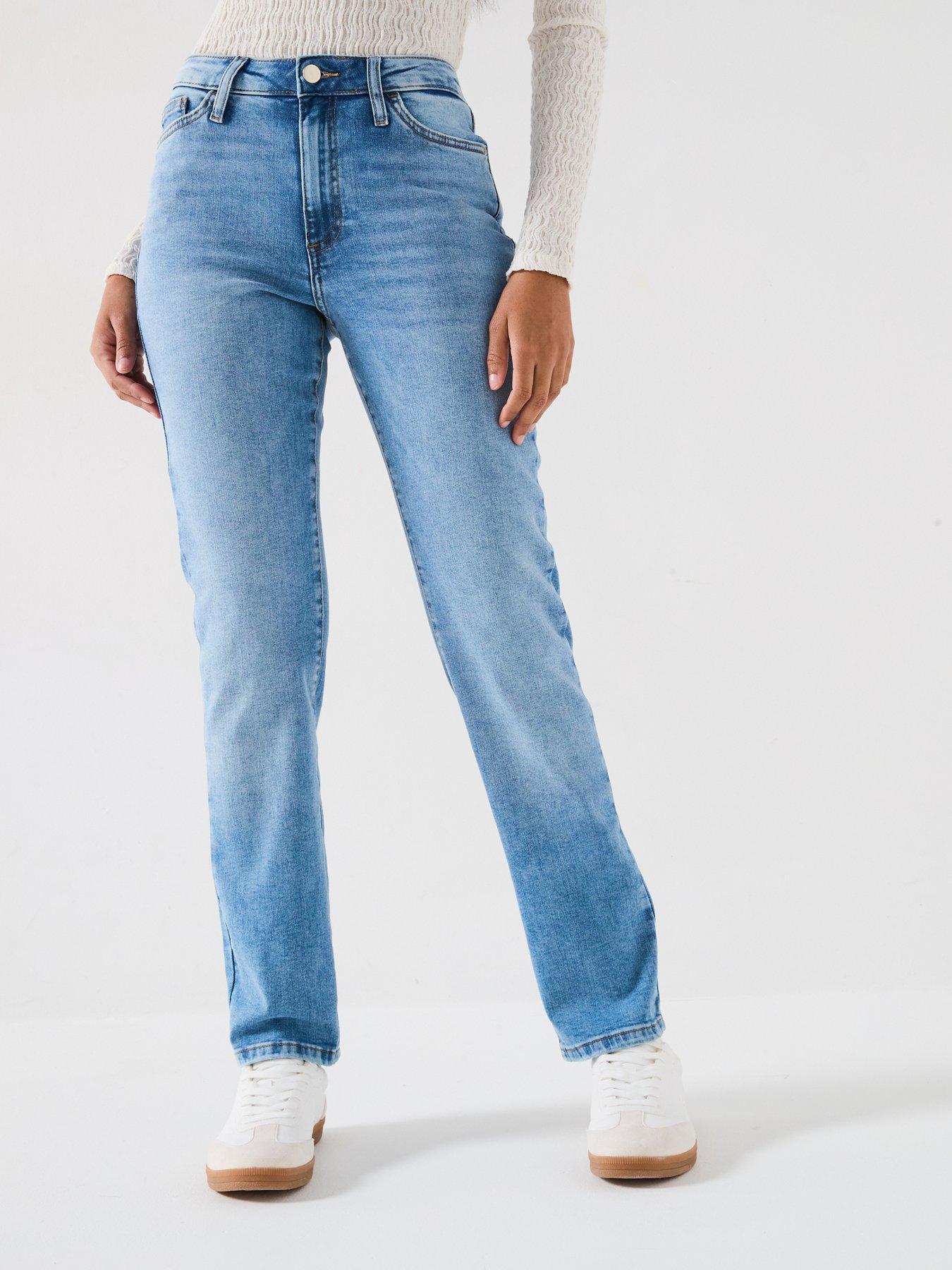 undefined Authentic Straight Leg Jeans - Light Wash