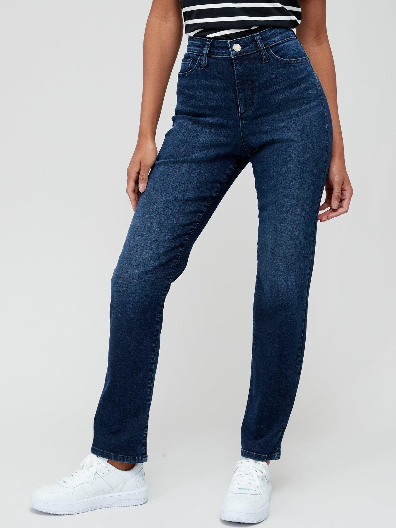 undefined Short Authentic Straight Leg Jeans - Dark Wash