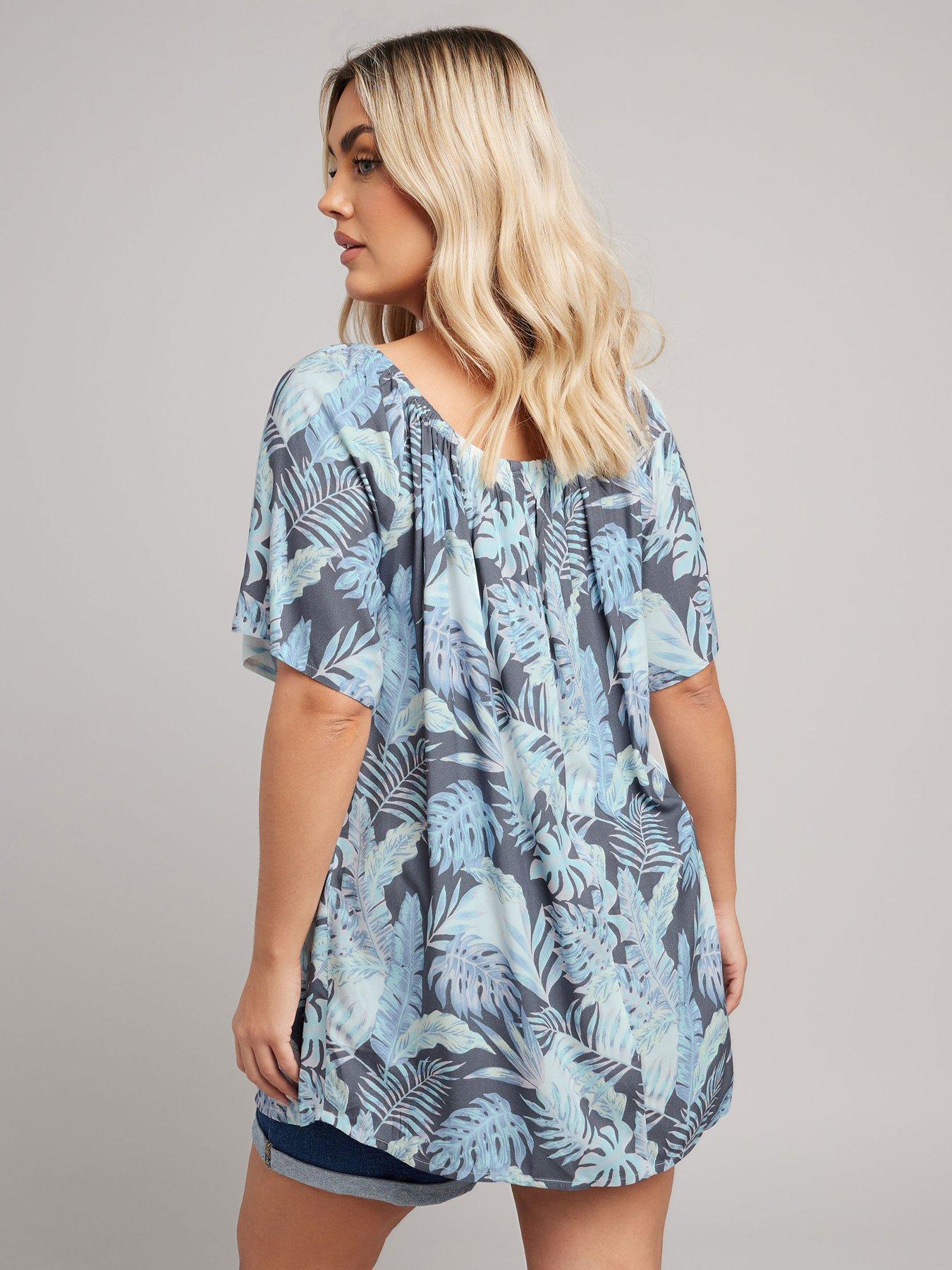 Image 2 of 4 of Yours Curve Placket Gypsy Top