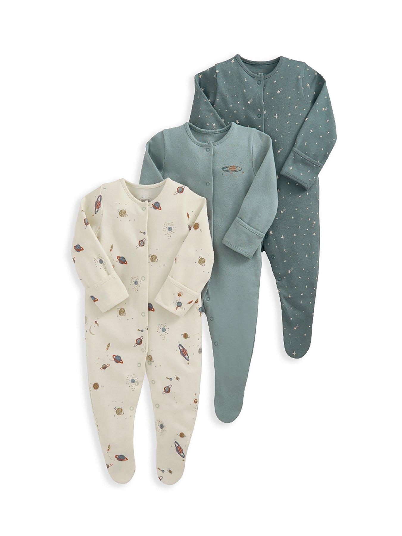 undefined Baby Boys 3 Pack Planets Sleepsuits - Multi